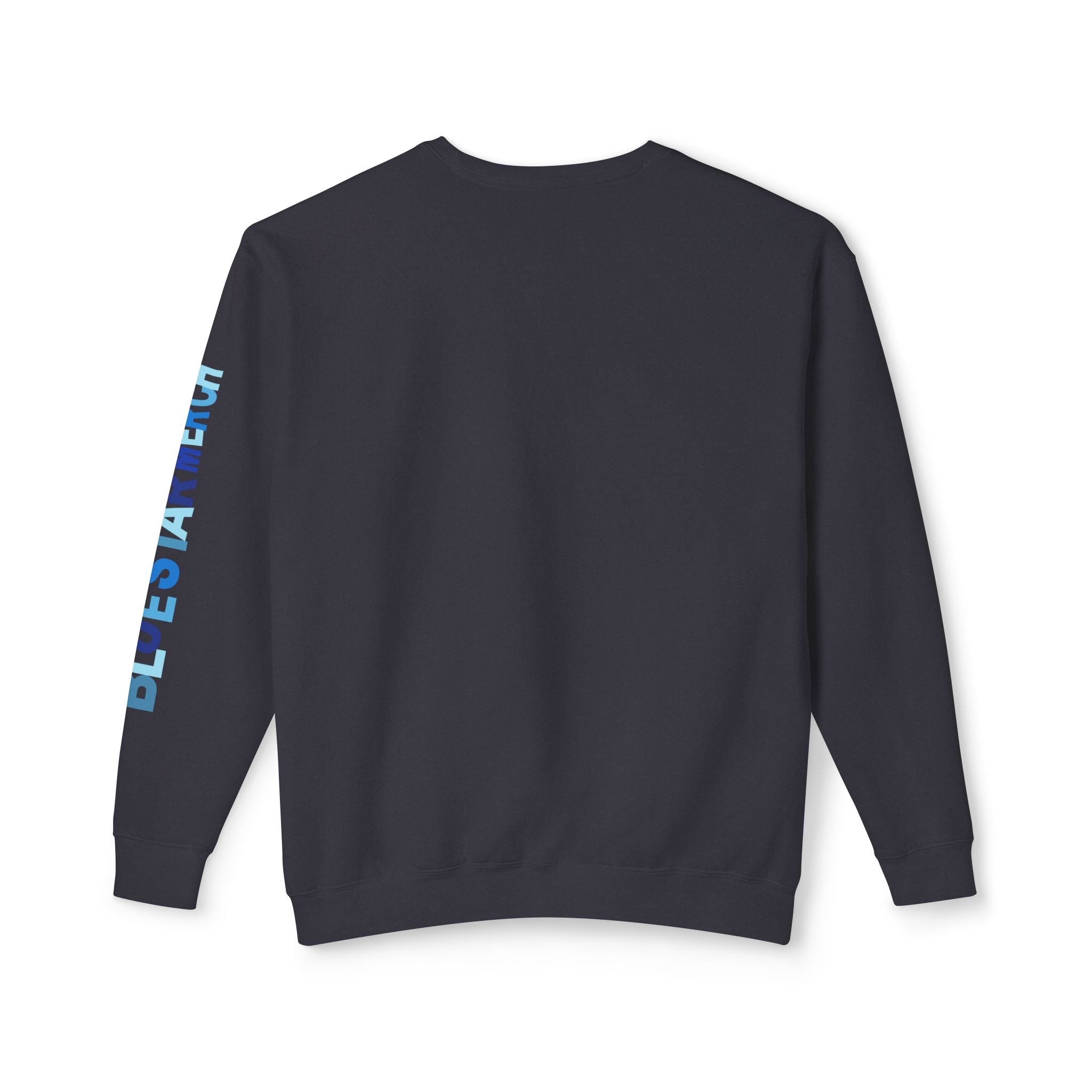 Unisex Lightweight Crewneck Sweatshirt with Blue Star Merch Logo in Blues and White - Blue Star Merch 