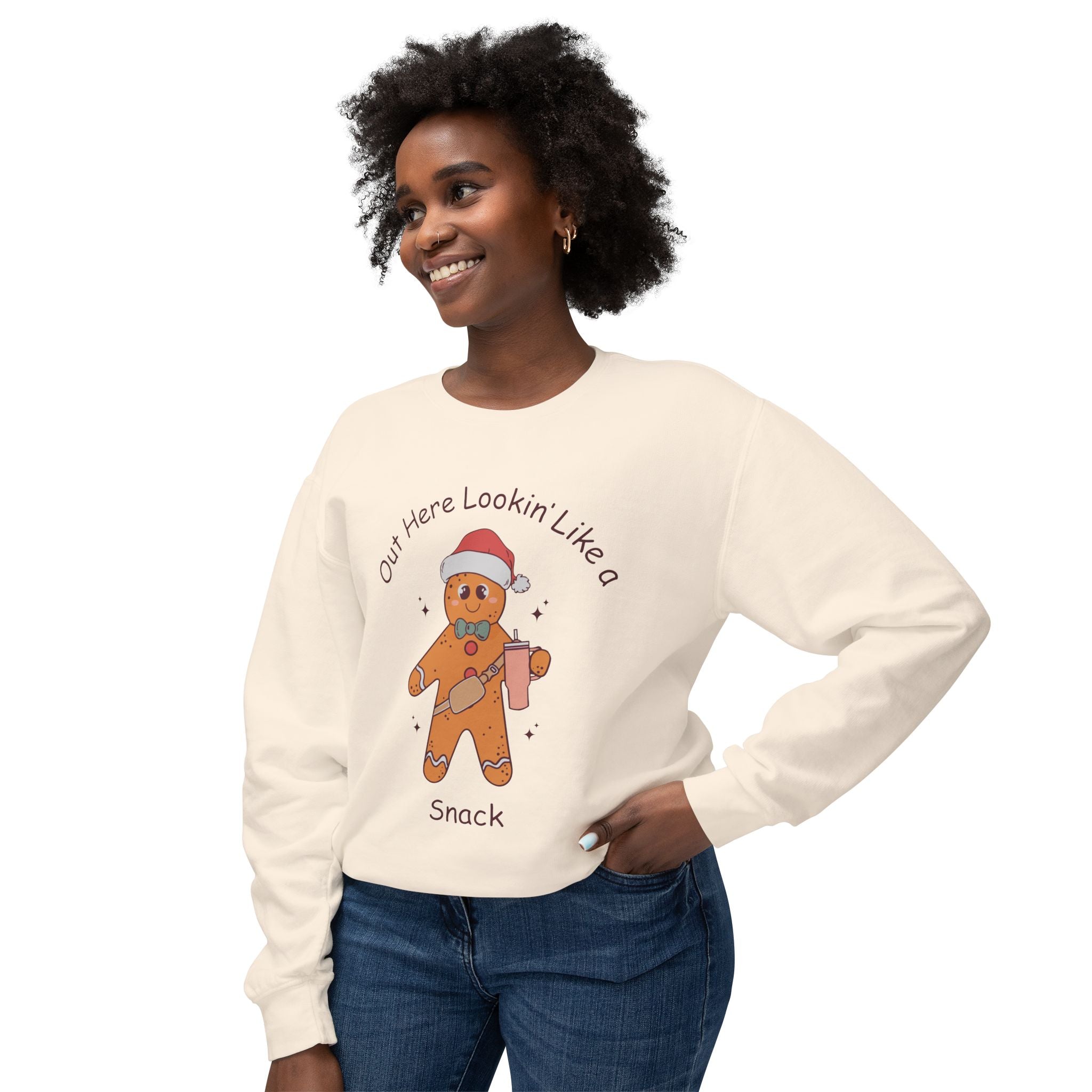 Crewneck Sweatshirt Gingerbread Sweatshirt Lightweight Sweatshirt, Festive Sweatshirt, Holiday Sweatshirt