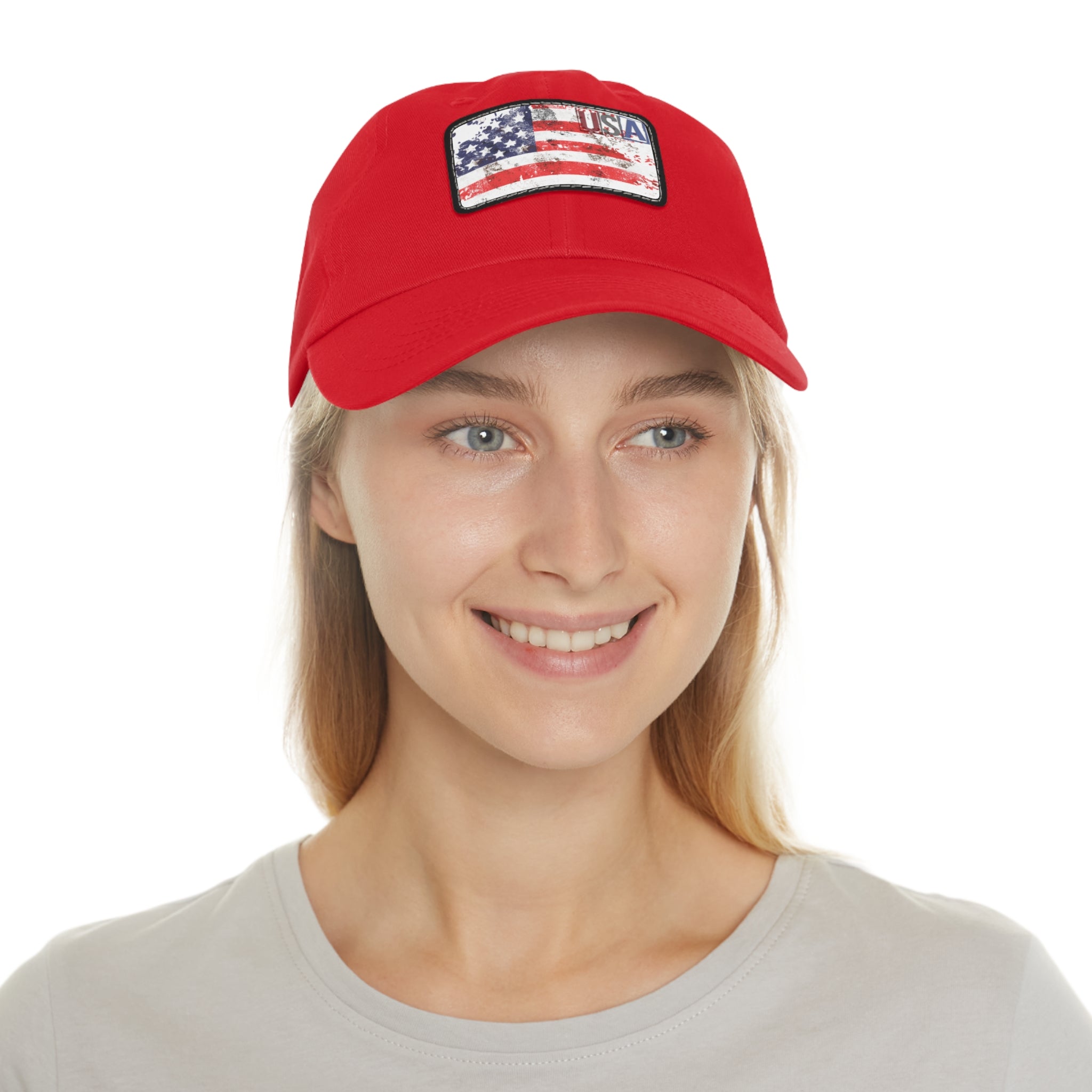 Patriotic  USA Flag Patch Baseball Cap, red, white, blue - Blue Star Merch 