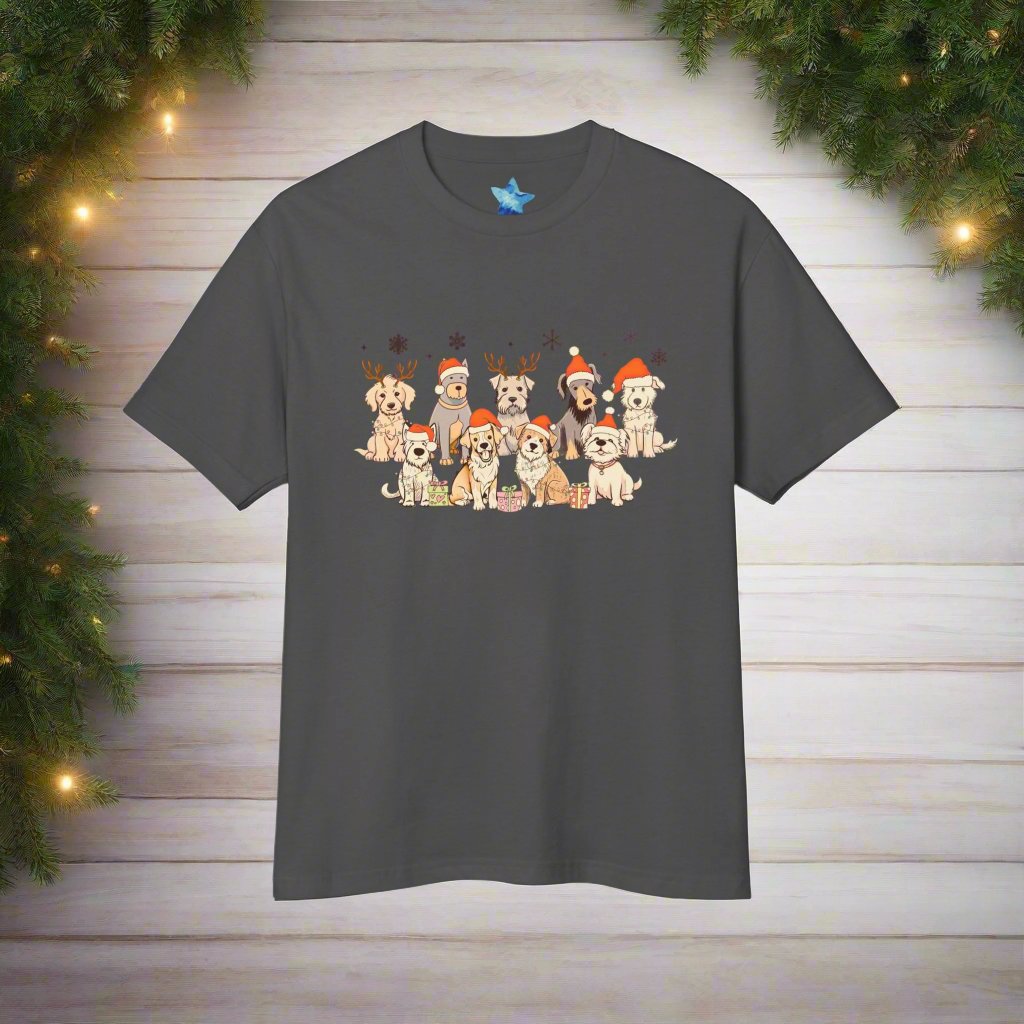 Christmas Dog T Shirt | Heavy Weight T Shirt | Blue Star Merch