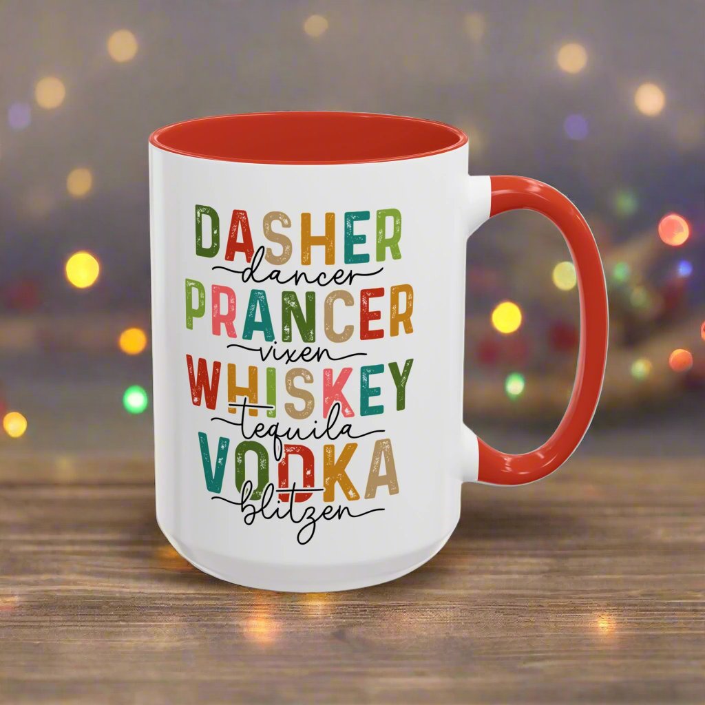 Dasher, Dancer, Prancer  Accent Ceramic Coffee Mug (11, 15oz)