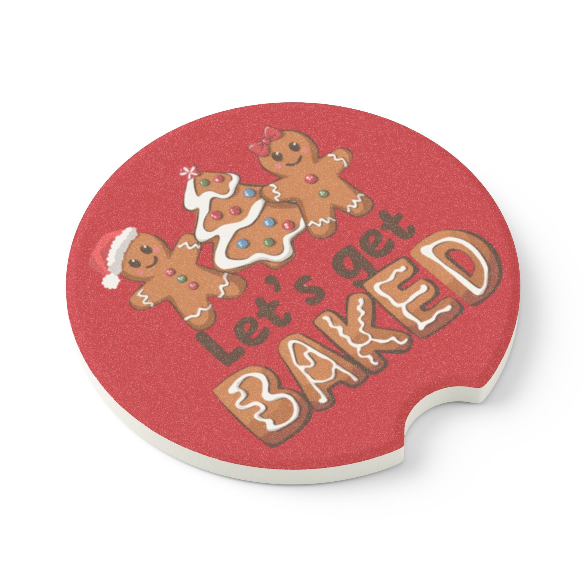 Soapstone Car Coaster,  Festive Car Coaster, Gingerbread  Car coaster, Car Coaster