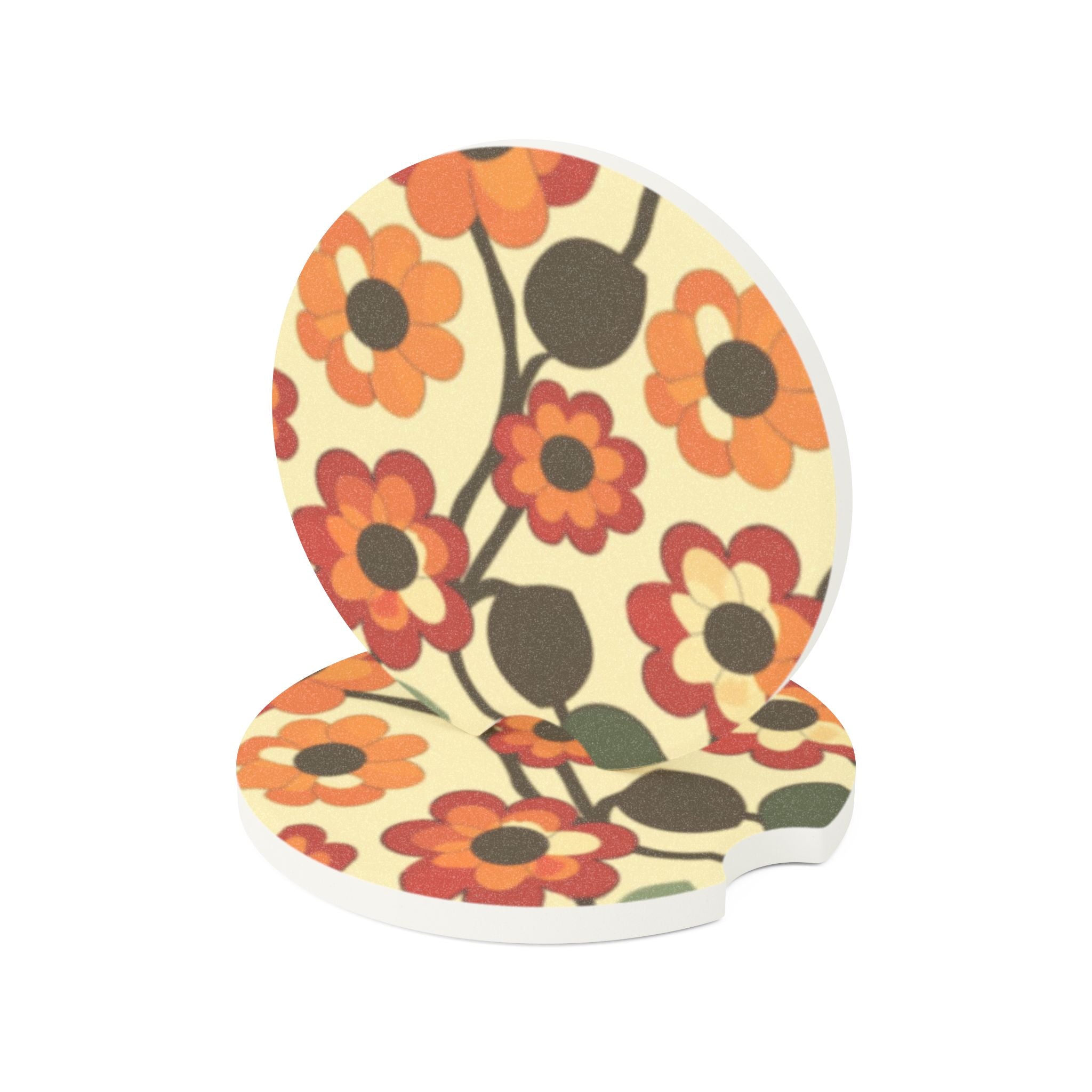 BOHO Floral Soapstone Car Coaster in Matte