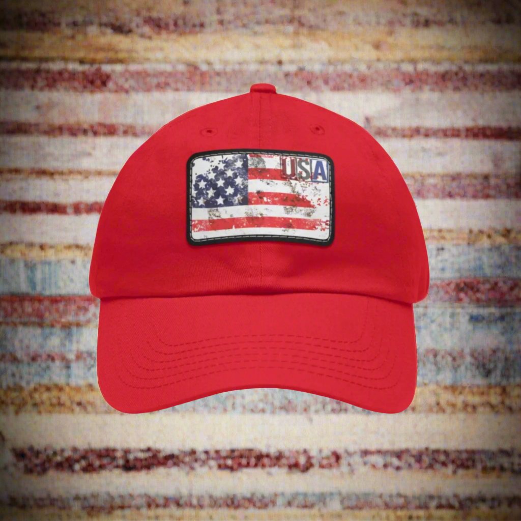 Patriotic  USA Flag Patch Baseball Cap, red, white, blue - Blue Star Merch 