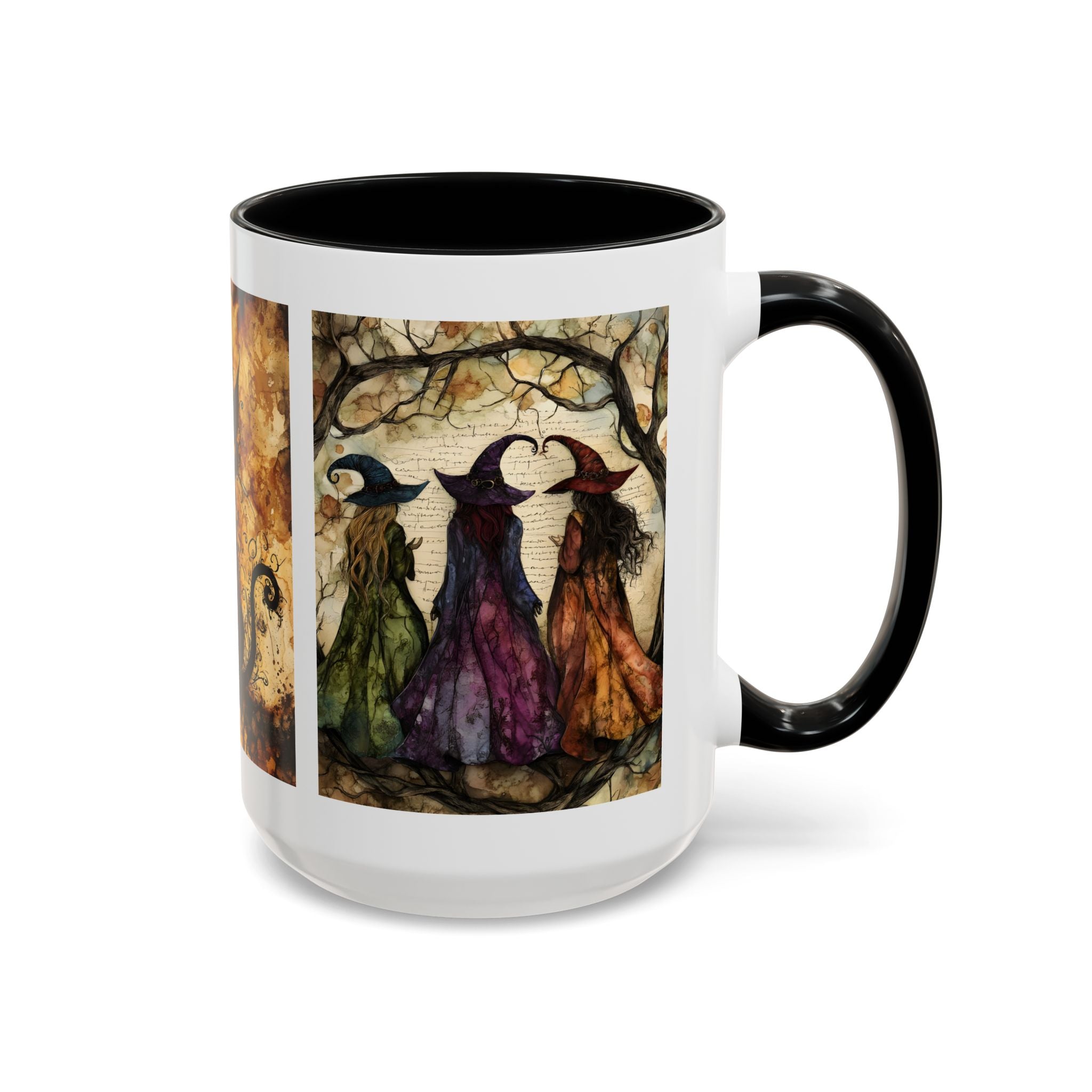 Witches & Black Cat Accent Ceramic Coffee Mug (11, 15oz)