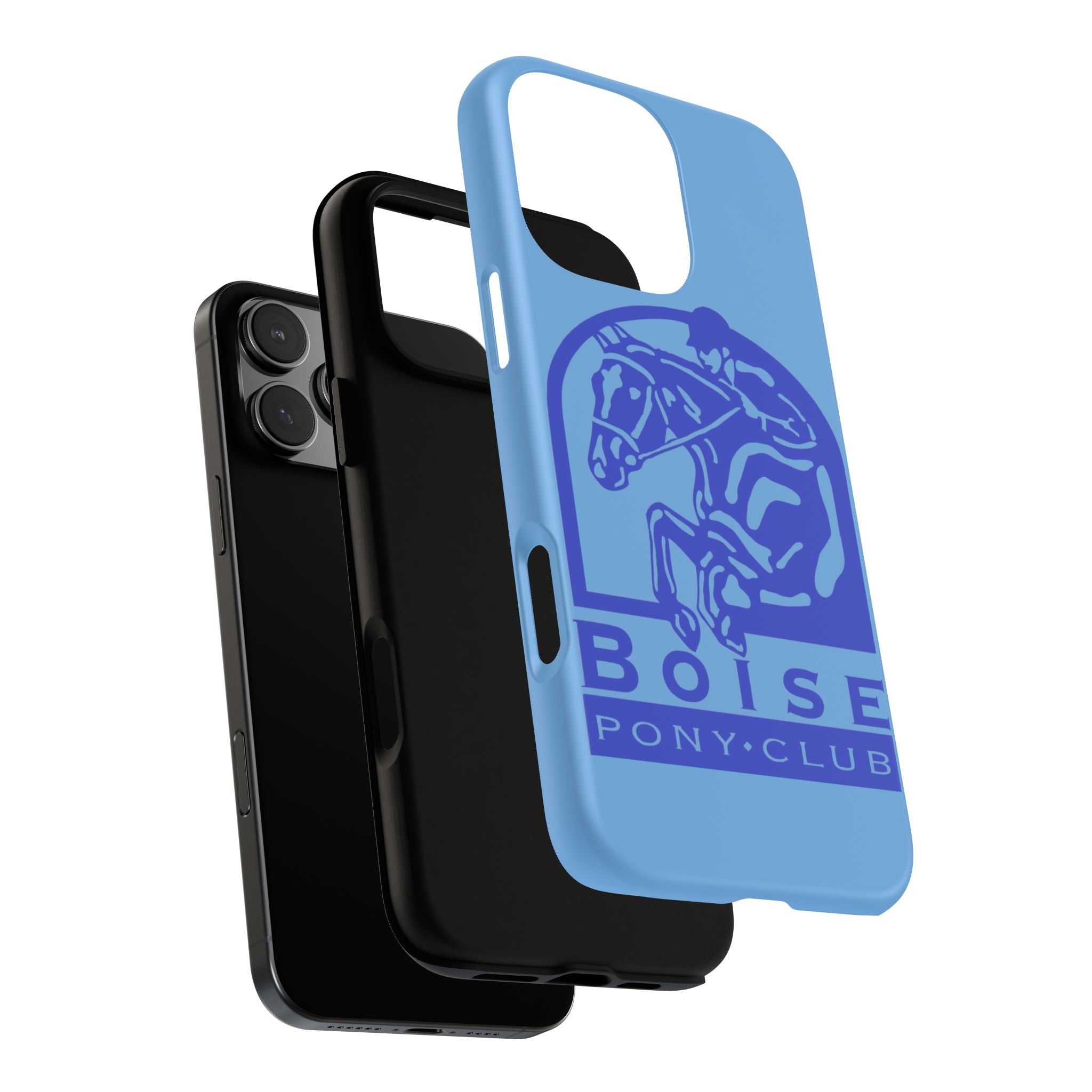 Durable iPhone case with Boise Pony Club logo iPhone 16, 15 and 14 models.