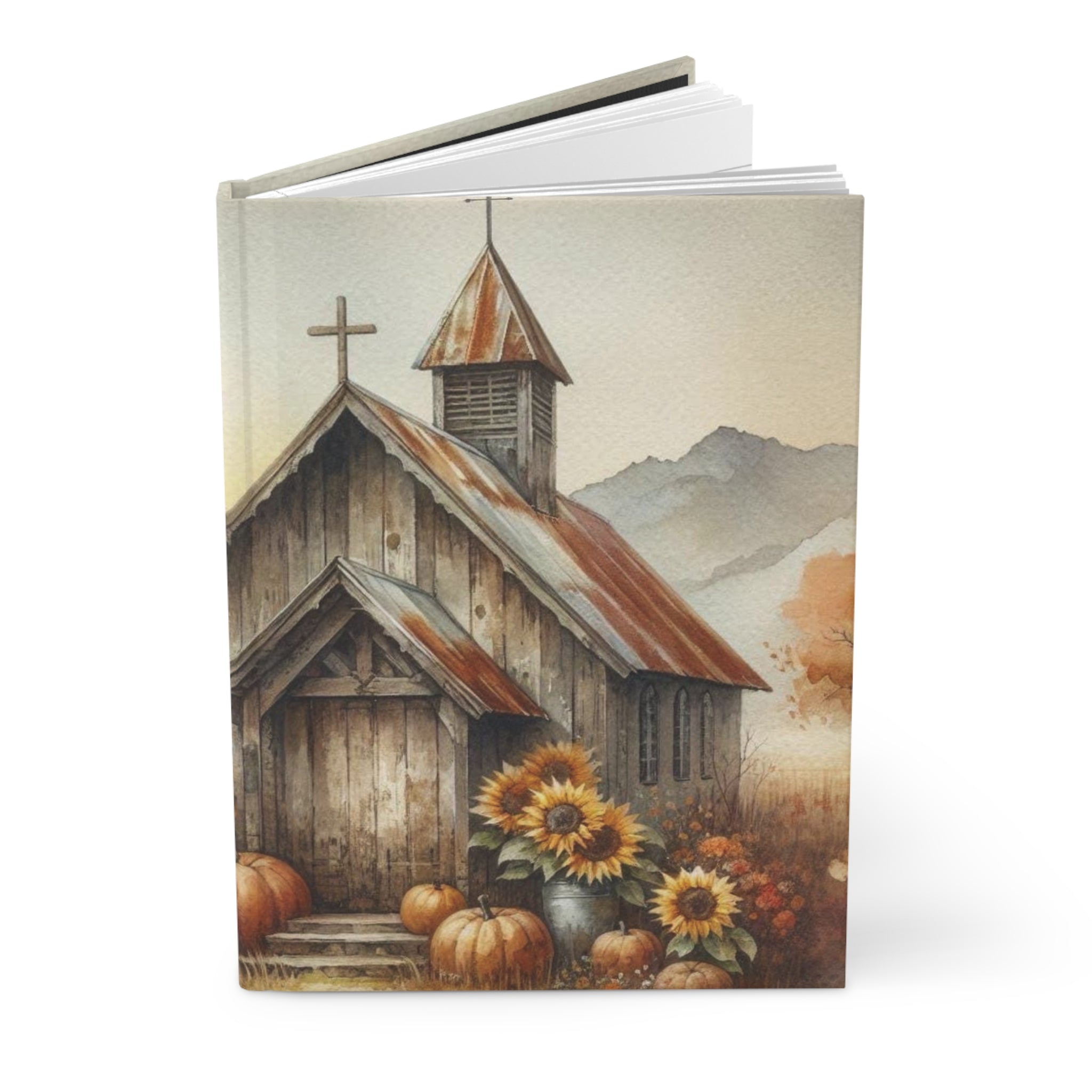 Vintage church journal, Journal with religious church designs,  Church architecture journal, Journal with church scenery, Writing Journal , Faith Journal