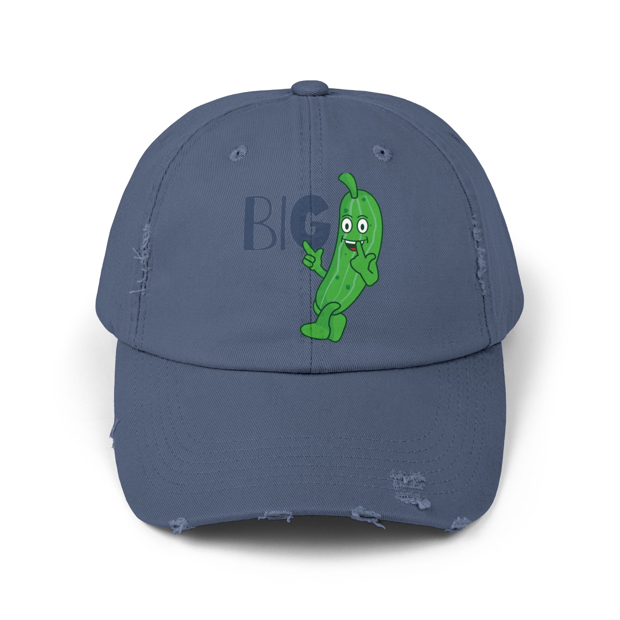 Big  Dill Distressed Cap: Comfy Cotton Style, with Dill Pickle - Blue Star Merch 