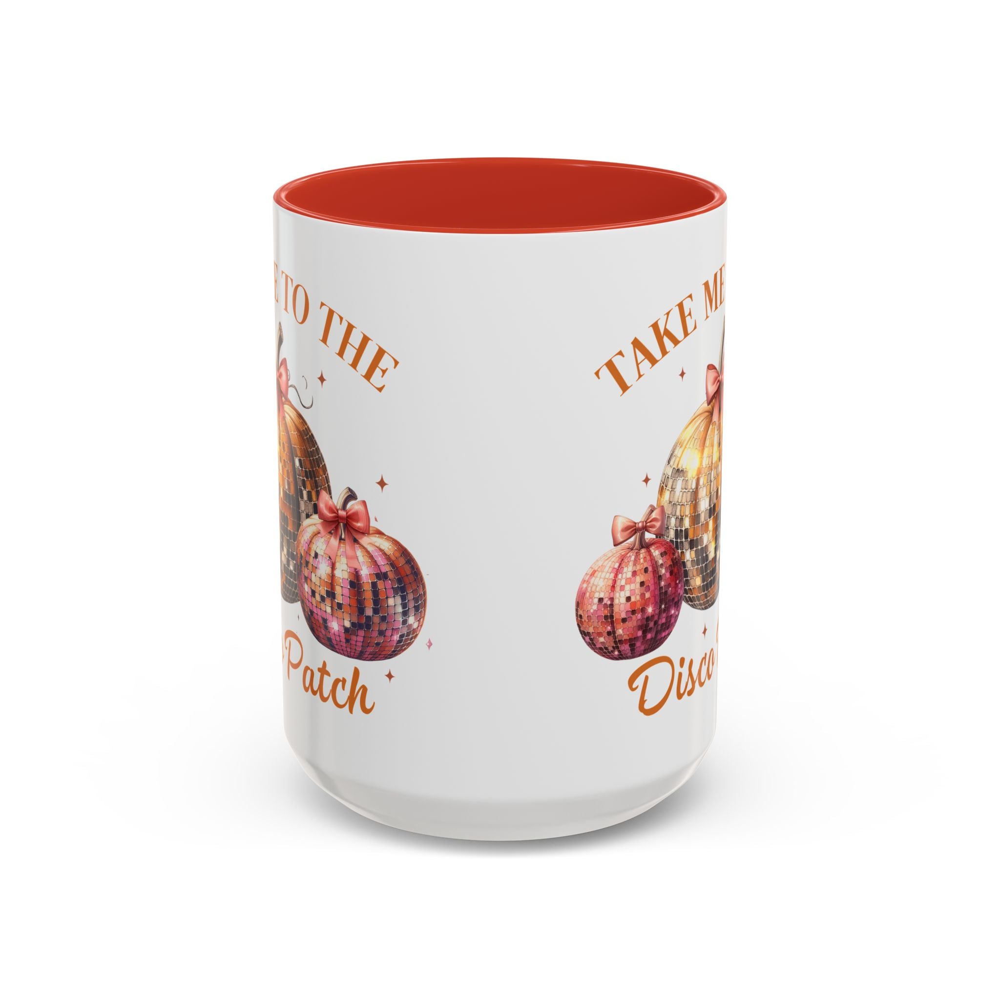 Pumpkin  Disco  Patch Accent Ceramic Coffee Mug (11, 15oz) in 2 colors