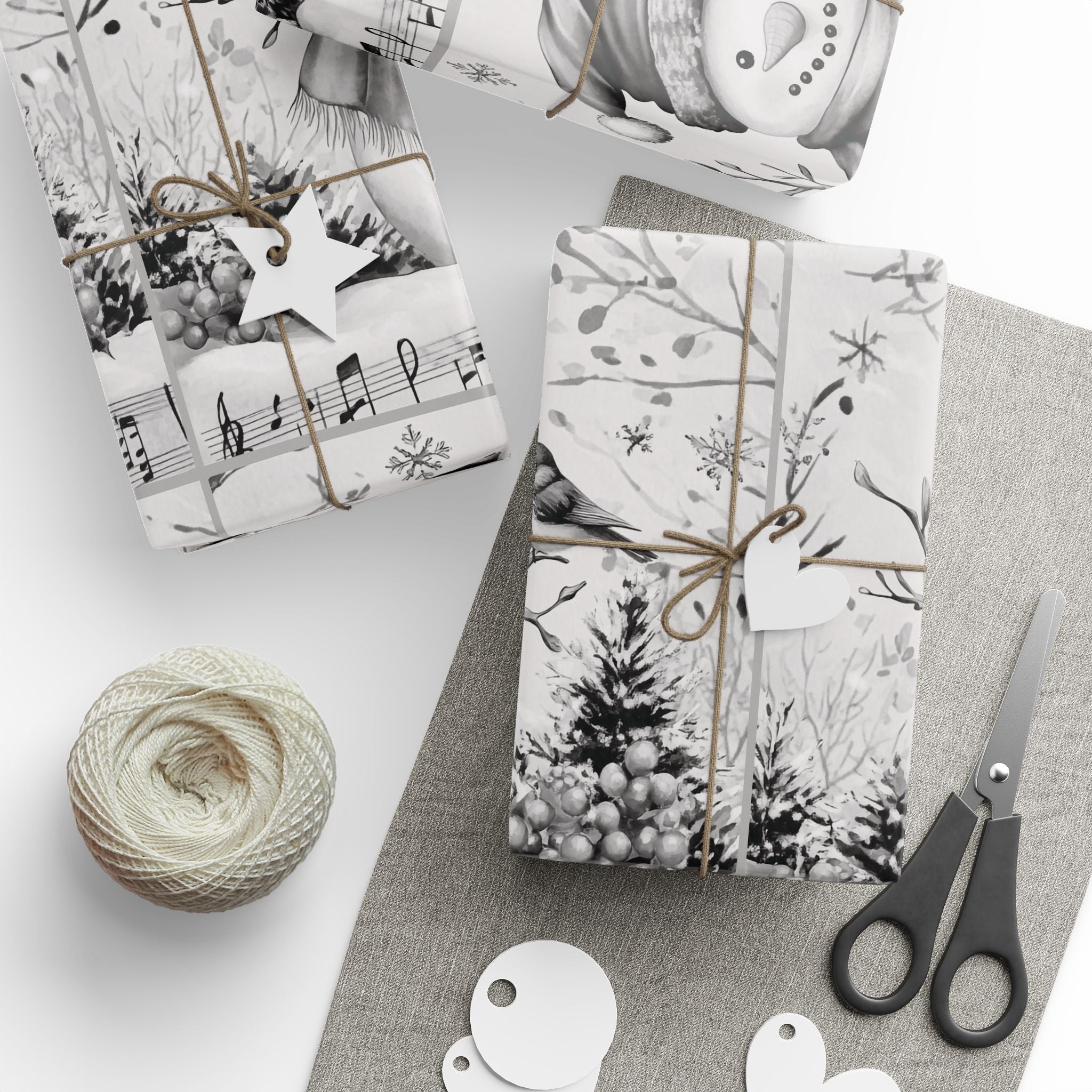 Snowman Wrapping Paper Christmas wrapping paper Holiday Wrapping Paper Snowman Gift Wrap, Matte or Glossy