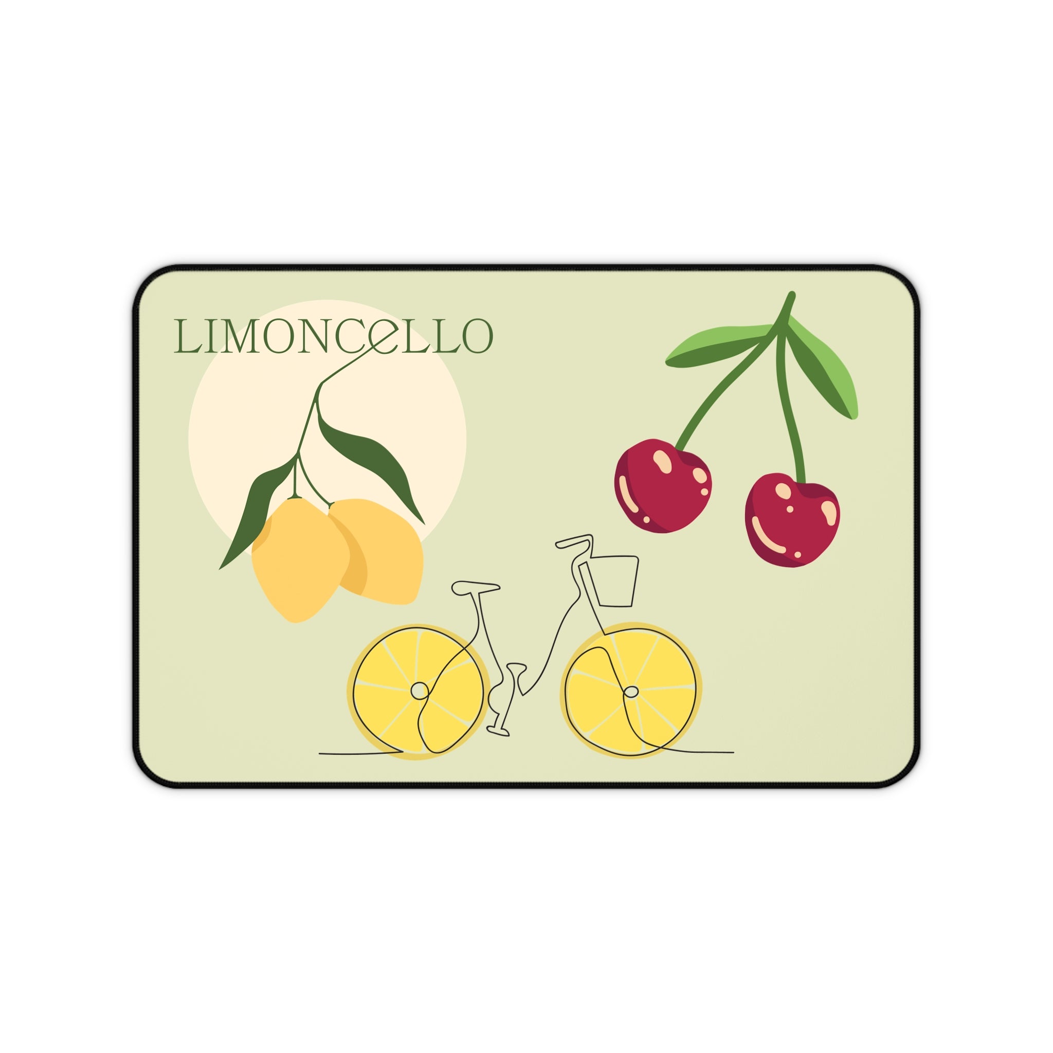 Fruity Desk Mat with Lemon and Cherry design