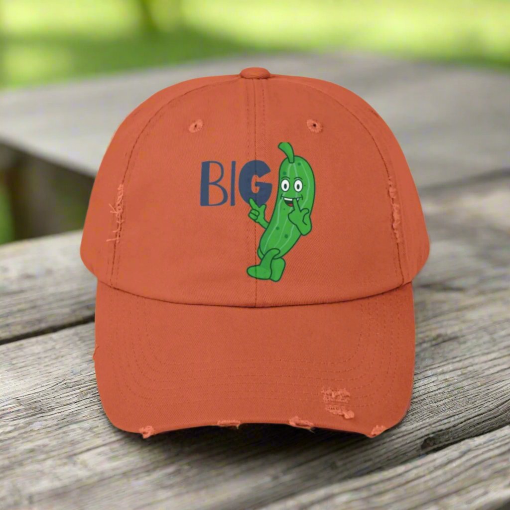 Big  Dill Distressed Cap: Comfy Cotton Style, with Dill Pickle - Blue Star Merch 