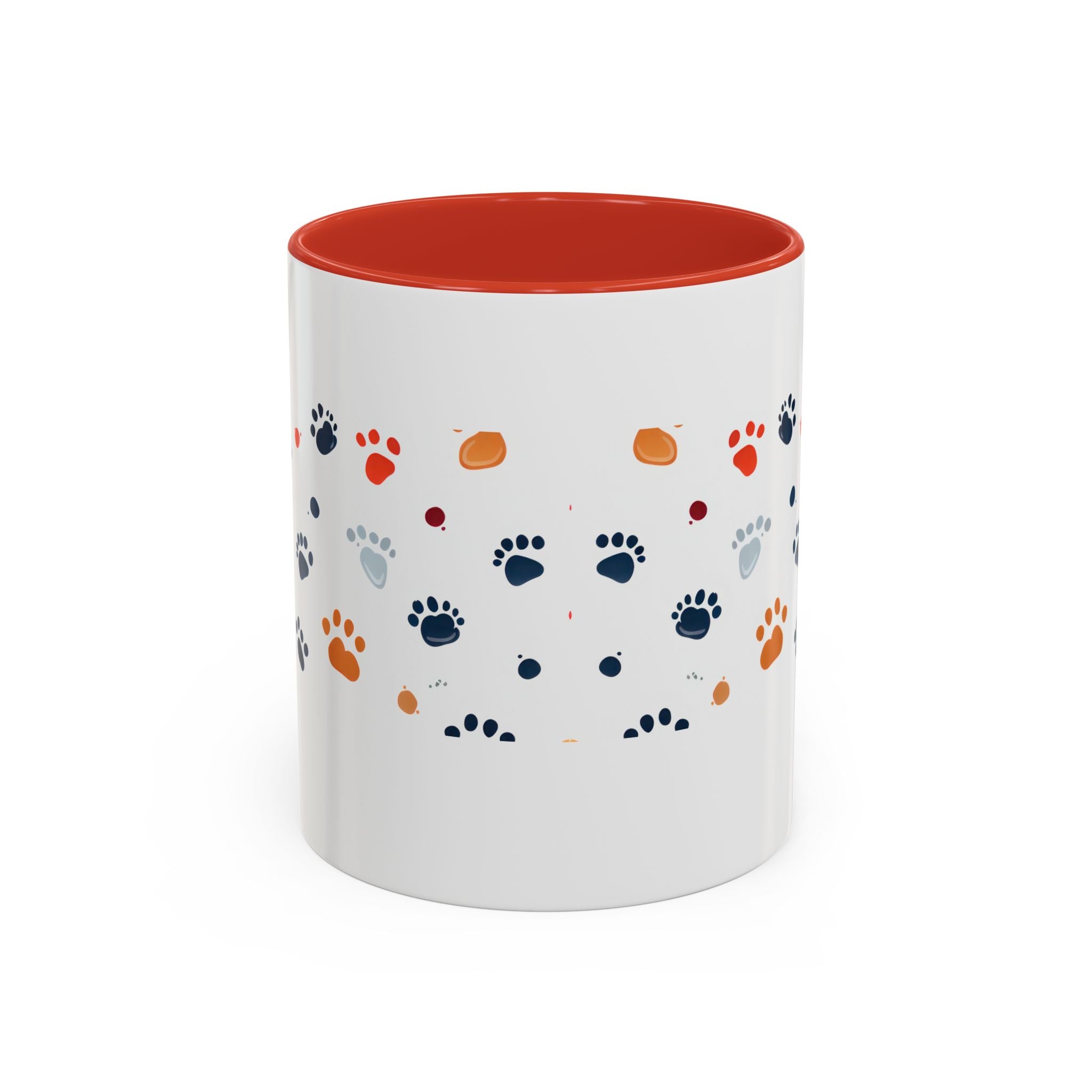 Dog Paw Print Accent Ceramic Coffee Mug (11, 15oz) in 4 colors