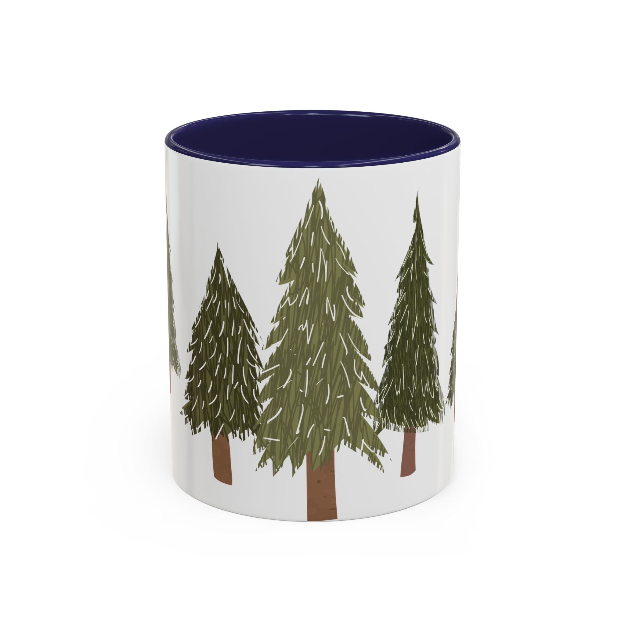 Christmas holiday trees with colorful Accents, Coffee  Mug (11, 15oz)