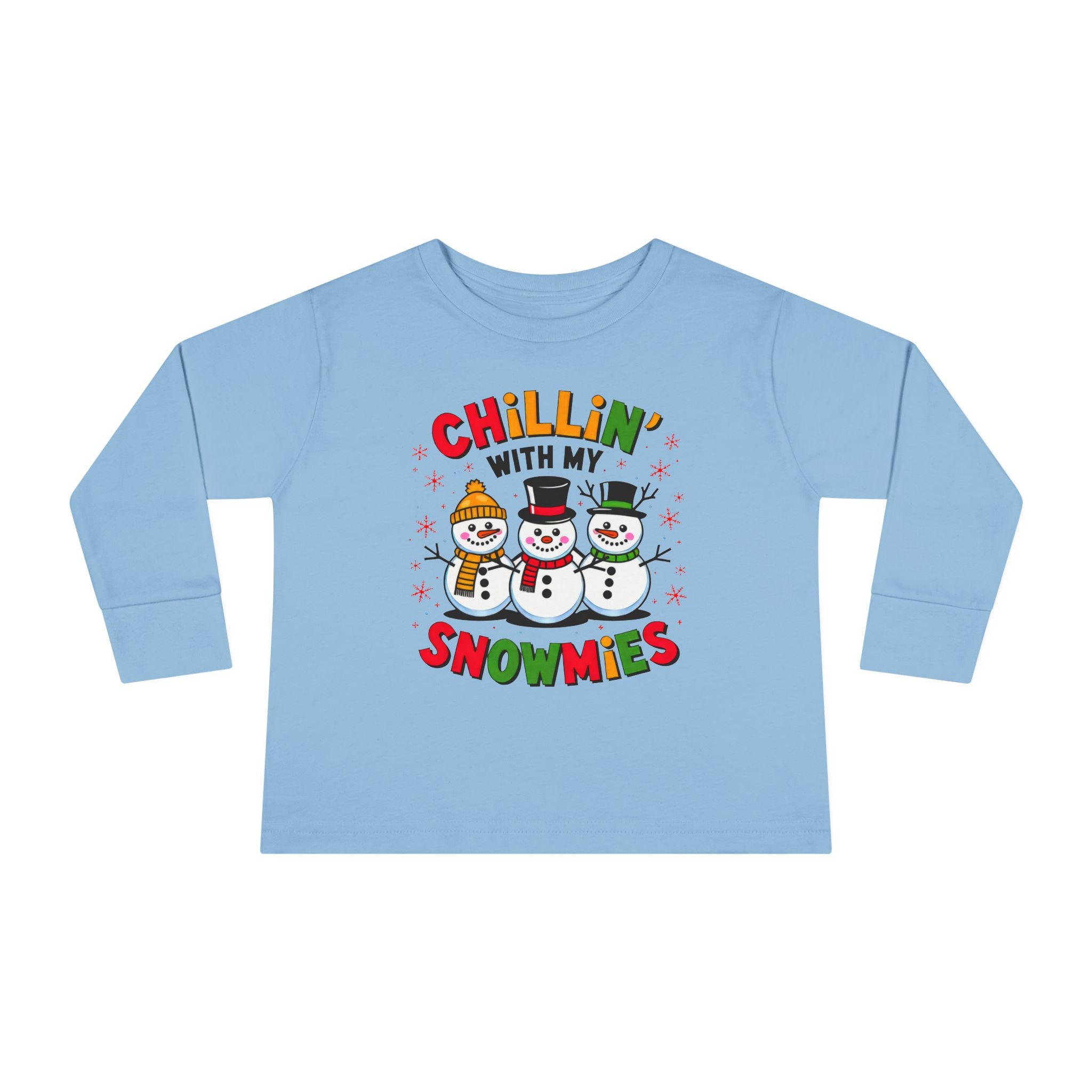 Kids Long Sleeve Tee with Snowman, Kids Tee Shirt with Snowman. Kids Festive tee shirt, Kids Tee Shirt, Cotton kids tee