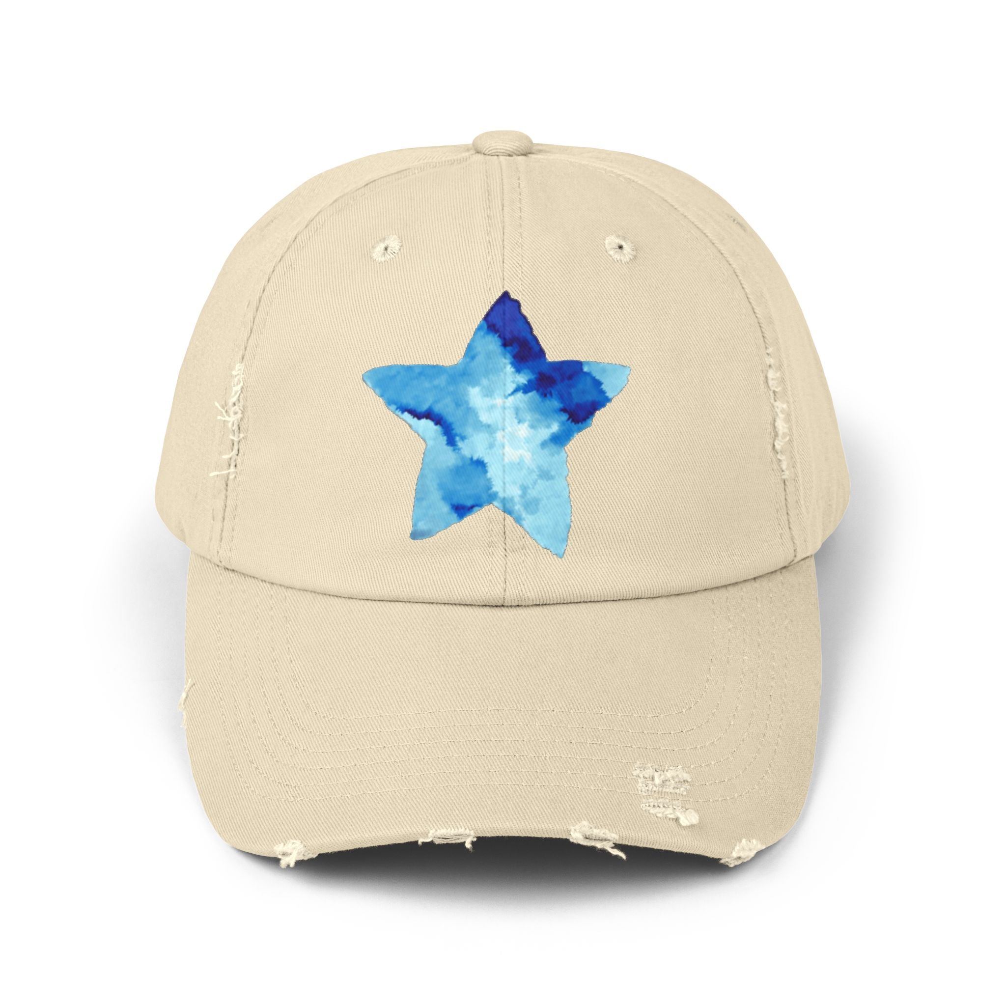 Blue Star Merch Unisex Distressed Cap, 100% Cotton Twill, Custom Design