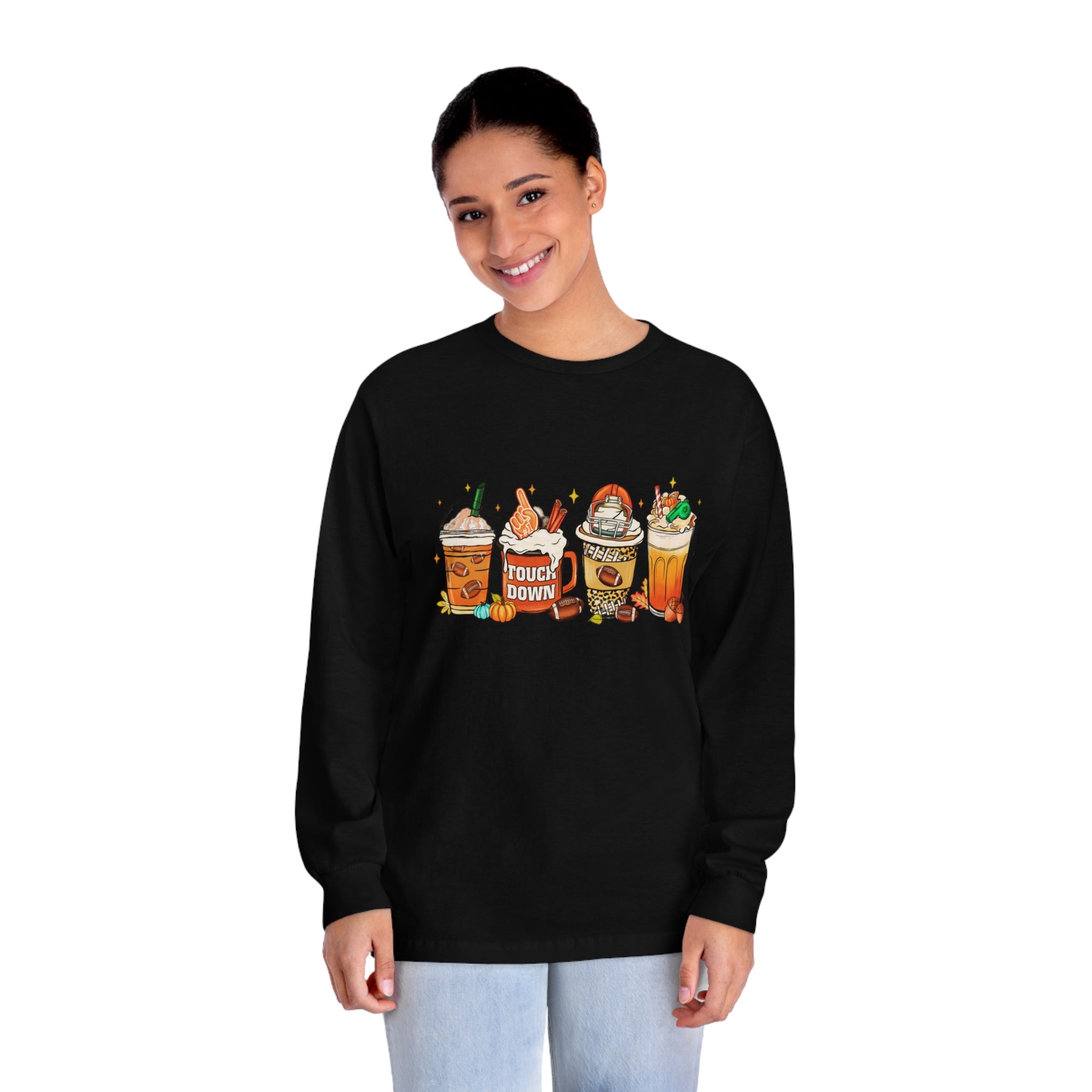 Football Game Day Drinks, Classic Long Sleeve  Cotton T-Shirt