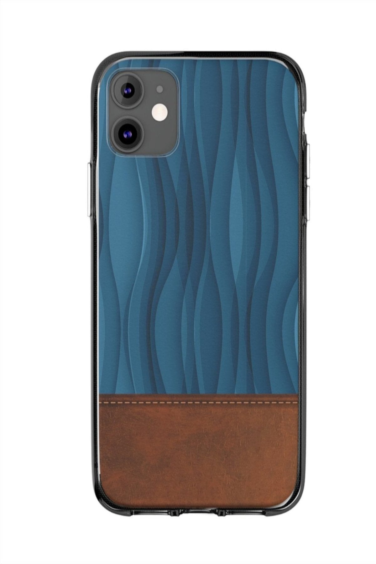 Clear Silicone Phone Case with Blue Geometric design. Slim profile and protects from light bumps and scratches. - Blue Star Merch 