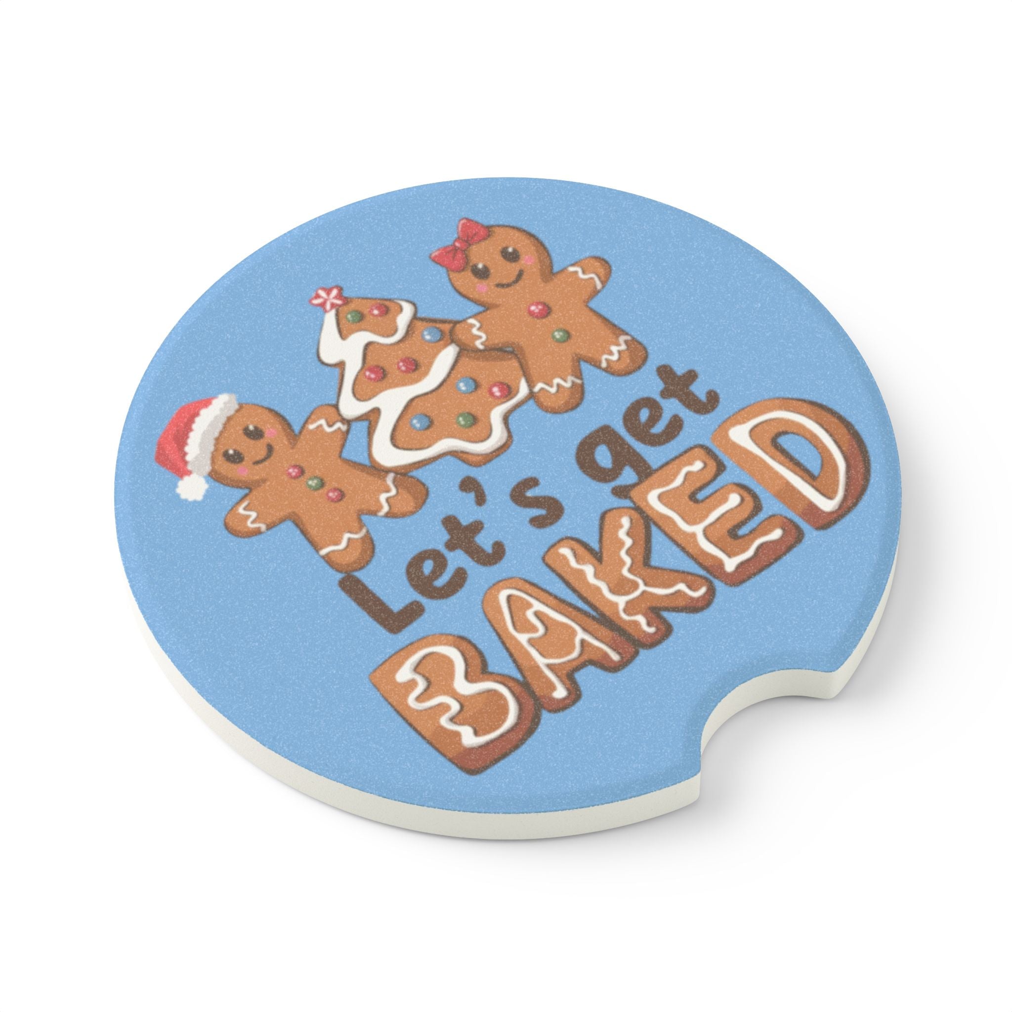 Soapstone Car Coaster,  Festive Car Coaster, Gingerbread  Car coaster. Car Coaster