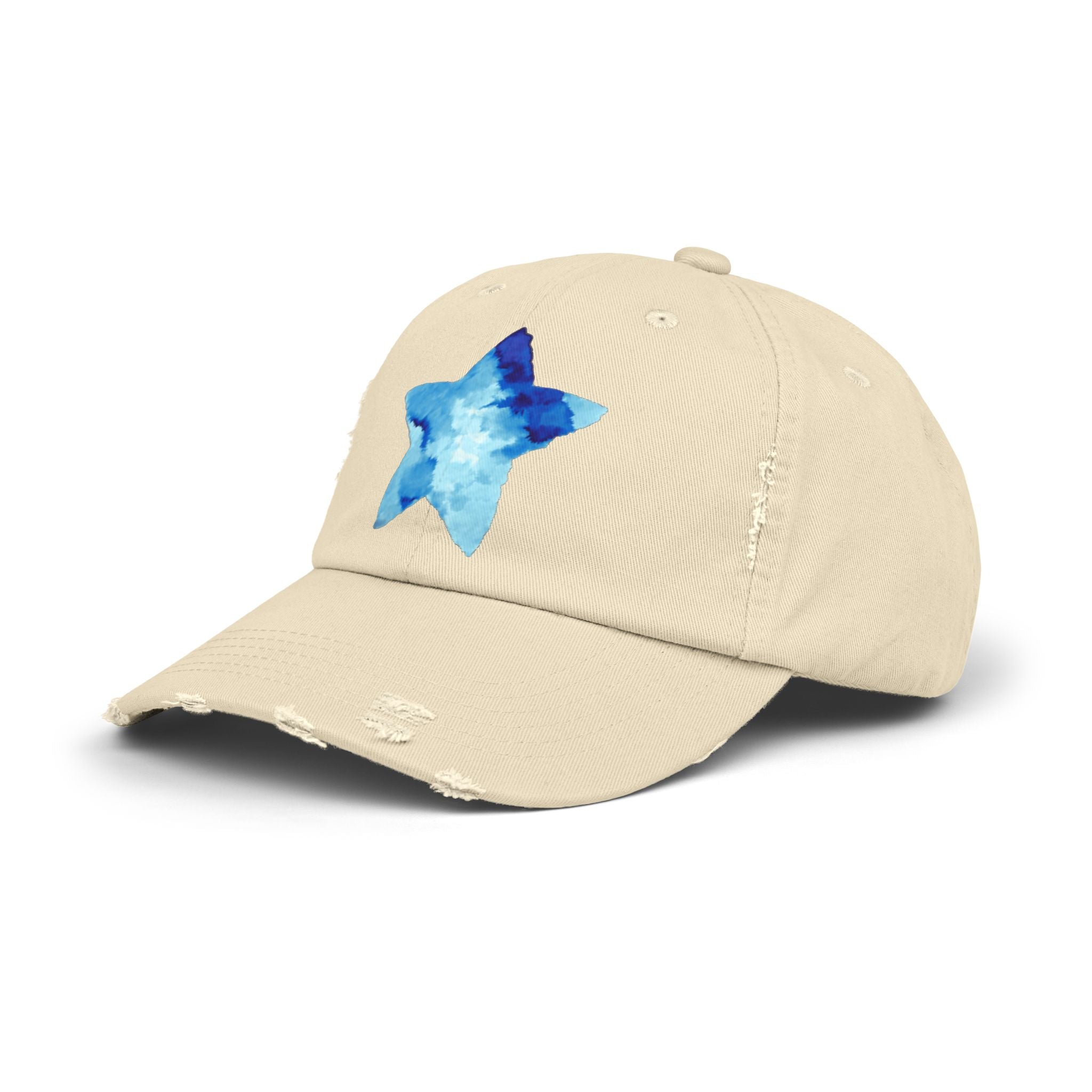 Blue Star Merch Unisex Distressed Cap, 100% Cotton Twill, Custom Design