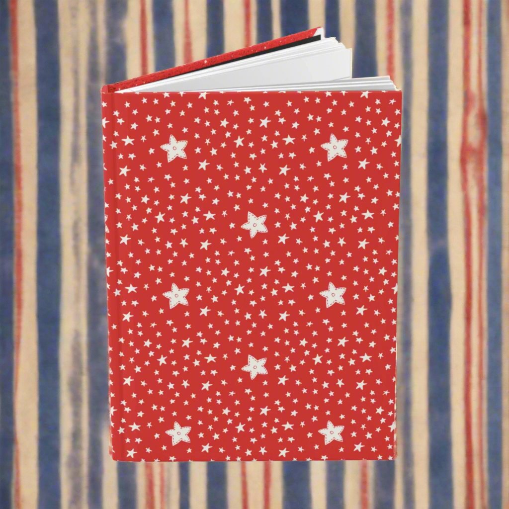 Red and White Journal | Hard Cover Journal | Blue Star Merch