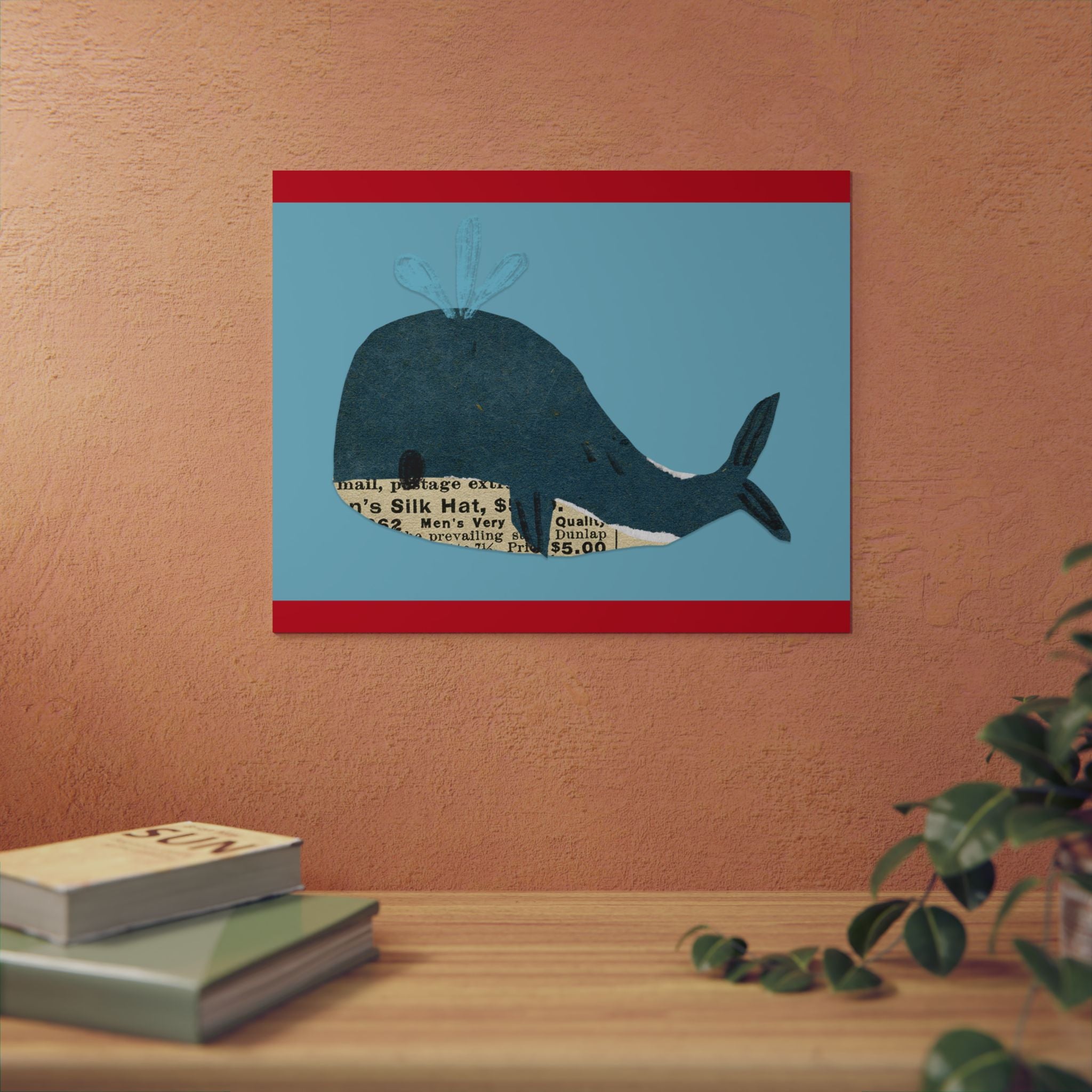 Whale Wall ART Aluminum Composite Panels, in 2 sizes. Great for kids rooms, playrooms and nursery.