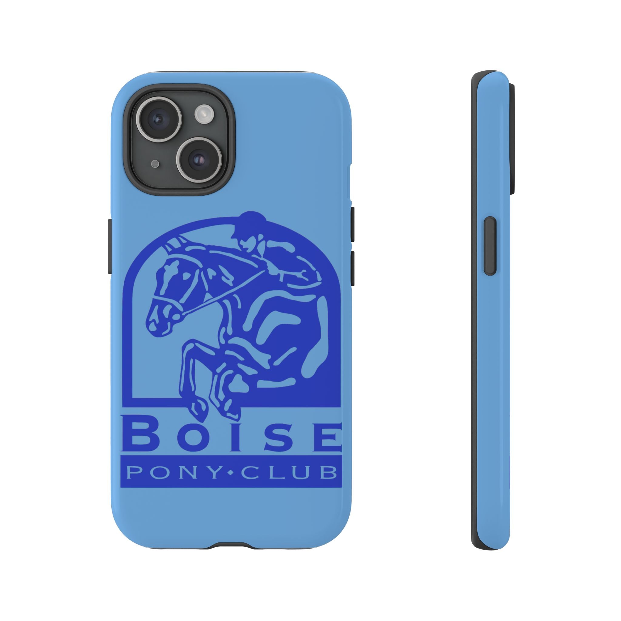 Durable iPhone case with Boise Pony Club logo iPhone 16, 15 and 14 models.