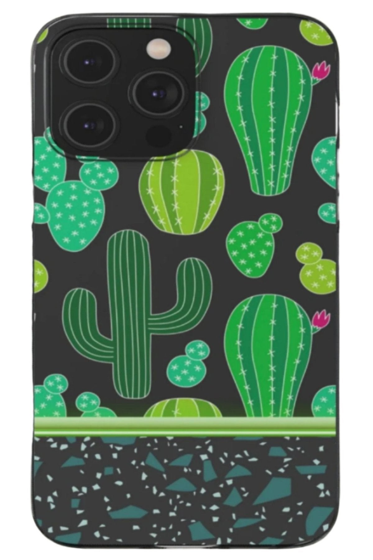 Clear Silicone Phone Case with Cactus, Green design. Slim profile and protects from light bumps and scratches. - Blue Star Merch 