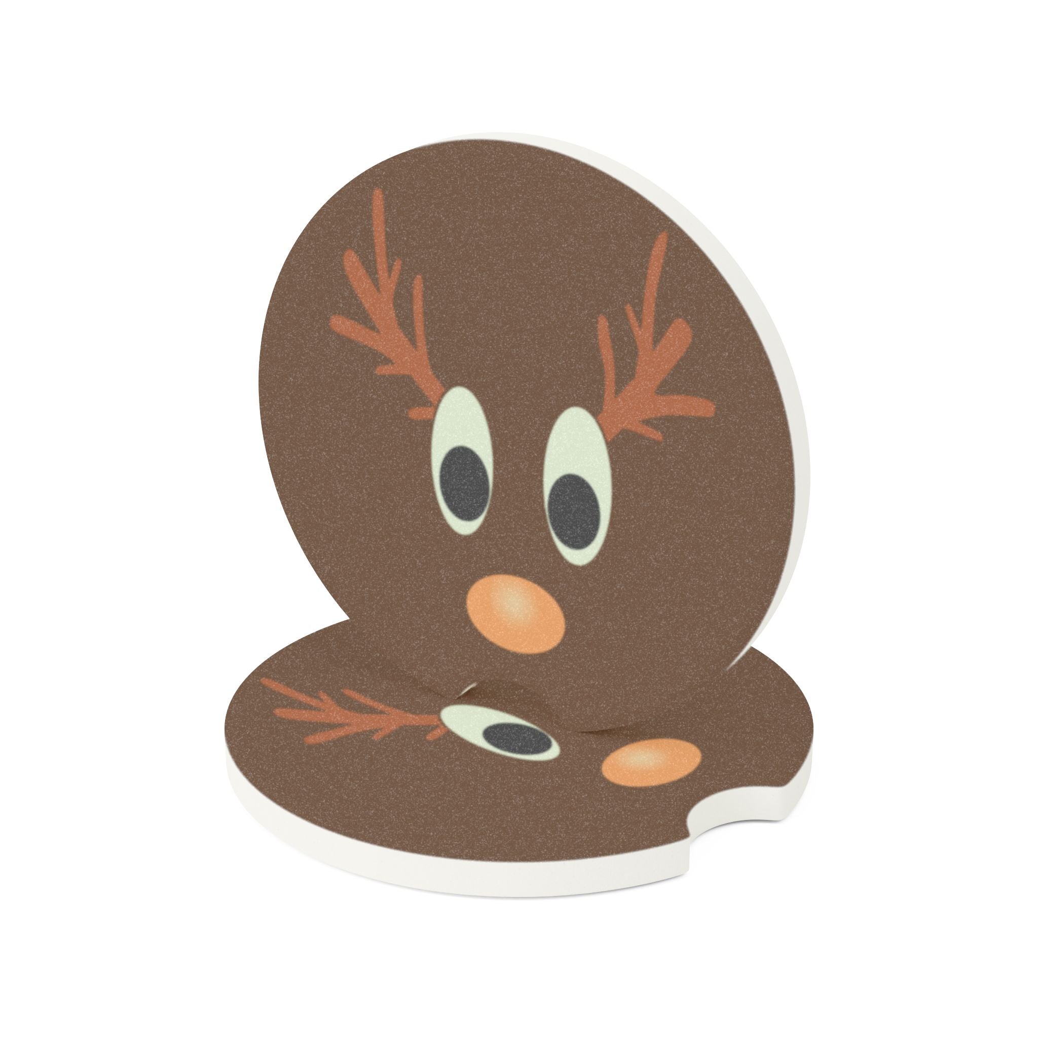 Reindeer Outline Soapstone Car Coaster in Matte