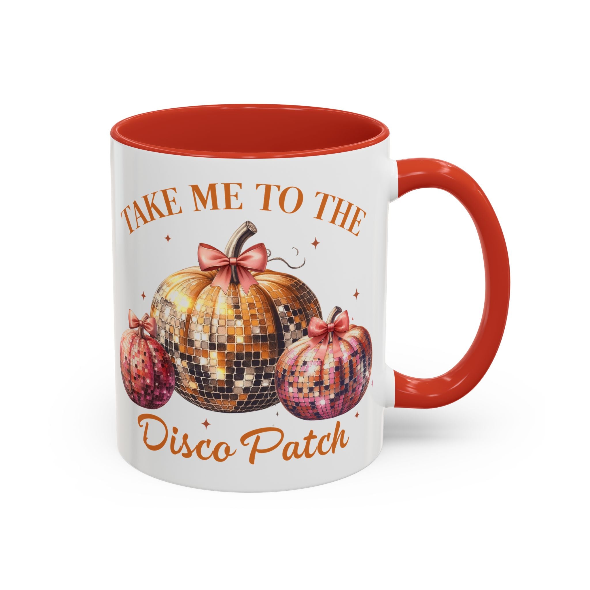 Pumpkin  Disco  Patch Accent Ceramic Coffee Mug (11, 15oz) in 2 colors