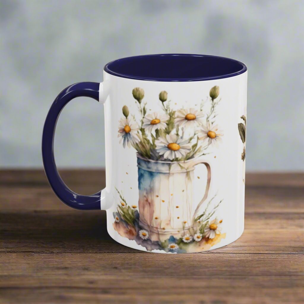 Vintage Flowers  Accent Ceramic Coffee Mug (11, 15oz)