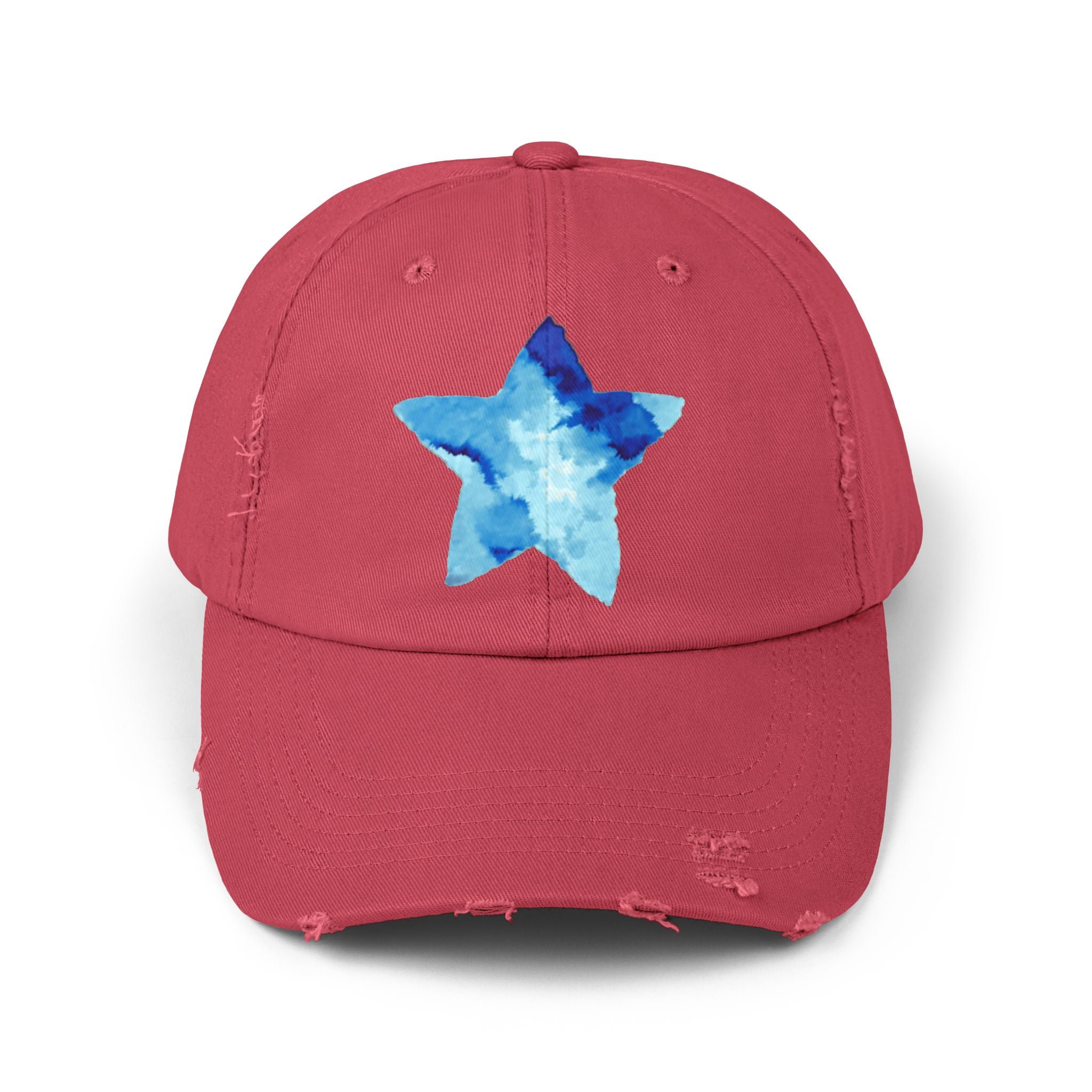 Blue Star Merch Unisex Distressed Cap, 100% Cotton Twill, Custom Design