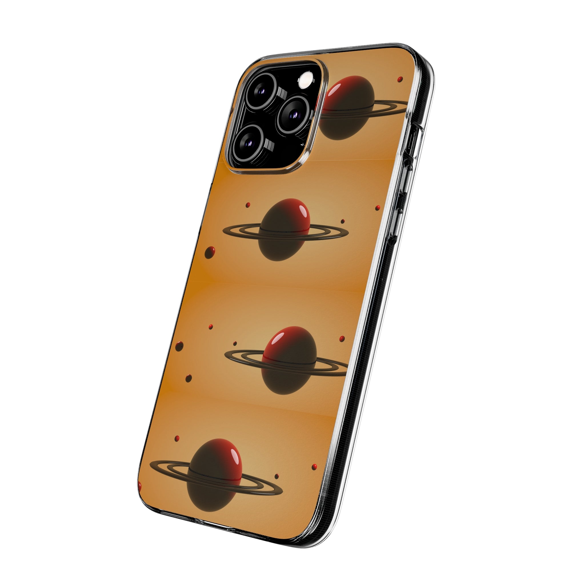 Clear Silicone Phone Case with  planet Saturn design, Slim and protects from light bumps and scratches - Blue Star Merch 