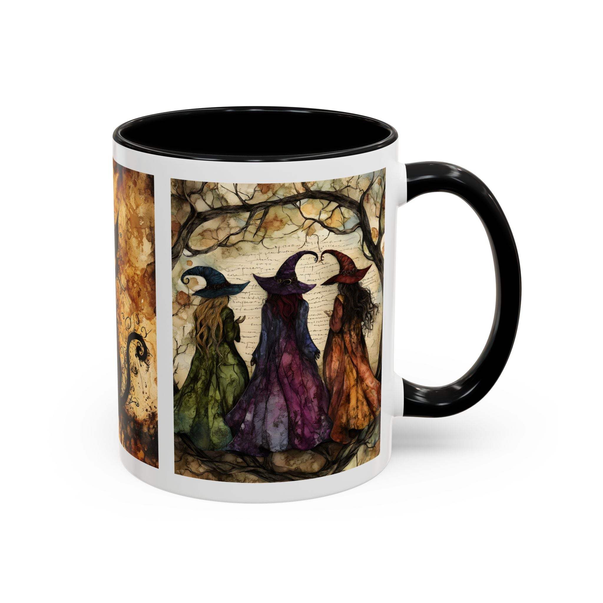 Witches & Black Cat Accent Ceramic Coffee Mug (11, 15oz)