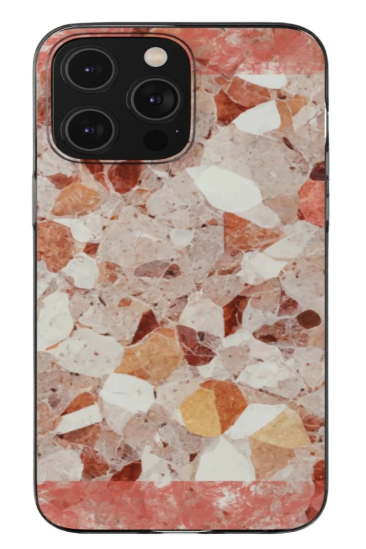 Peach Terrazzo Slim Silicone Phone Case for iPhones - Blue Star Merch 