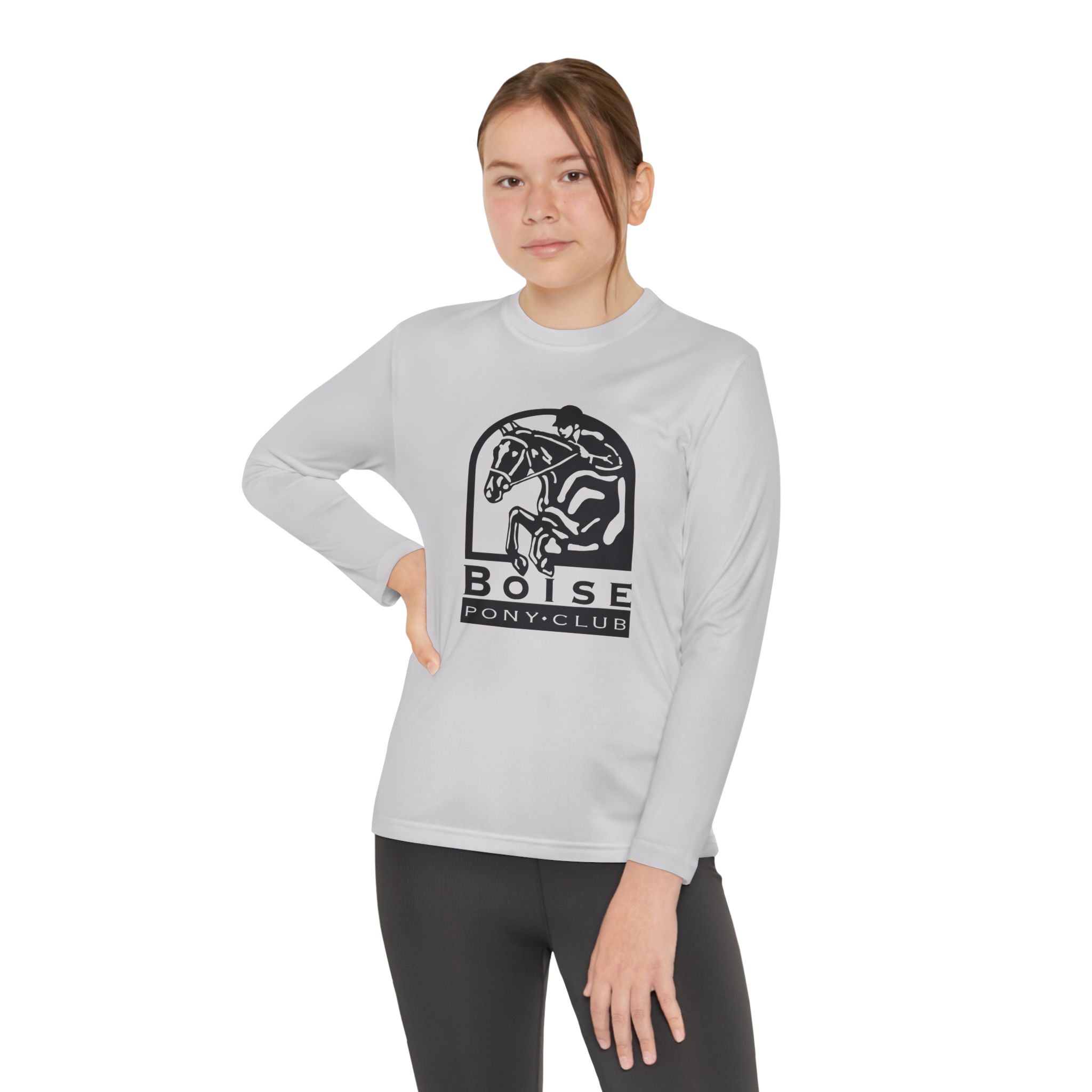 Youth Long Sleeve Competitor Tee with Boise pony club logo