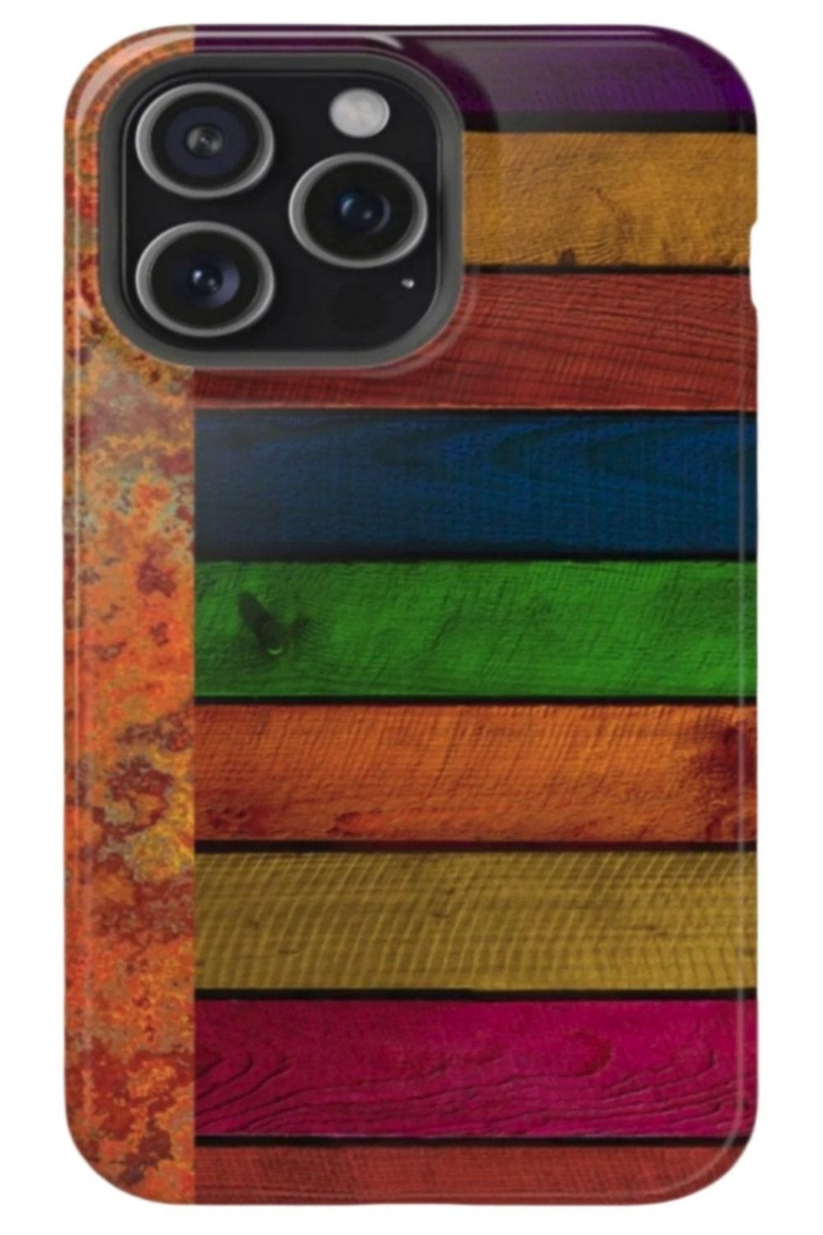 Custom Colorful Stripe design,  Impact Resistant Case in  Glossy or Matte. Supports wireless charging, Bold Colors - Blue Star Merch 