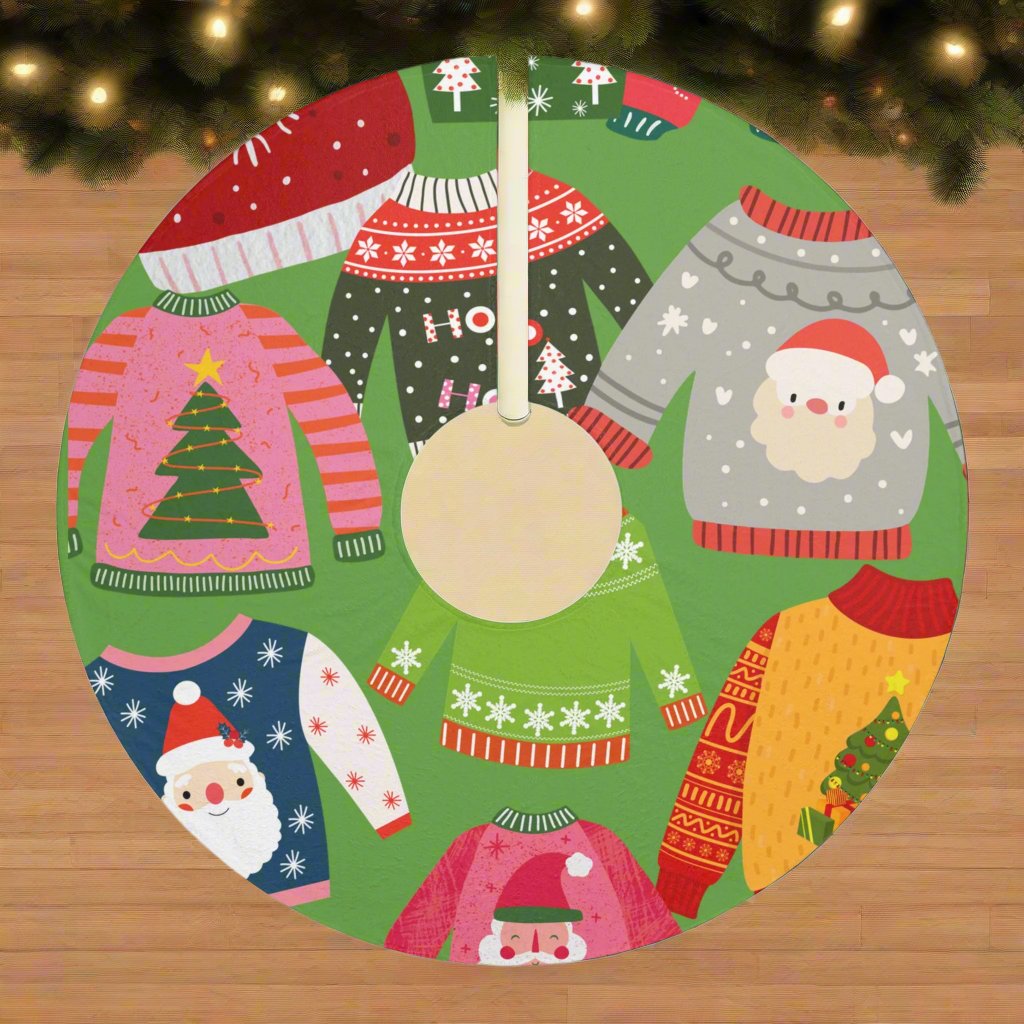 Christmas Tree Skirt Sweater Weather Tree Skirt for Chirstmas Holiday Tree Skirt Christmas sweaters