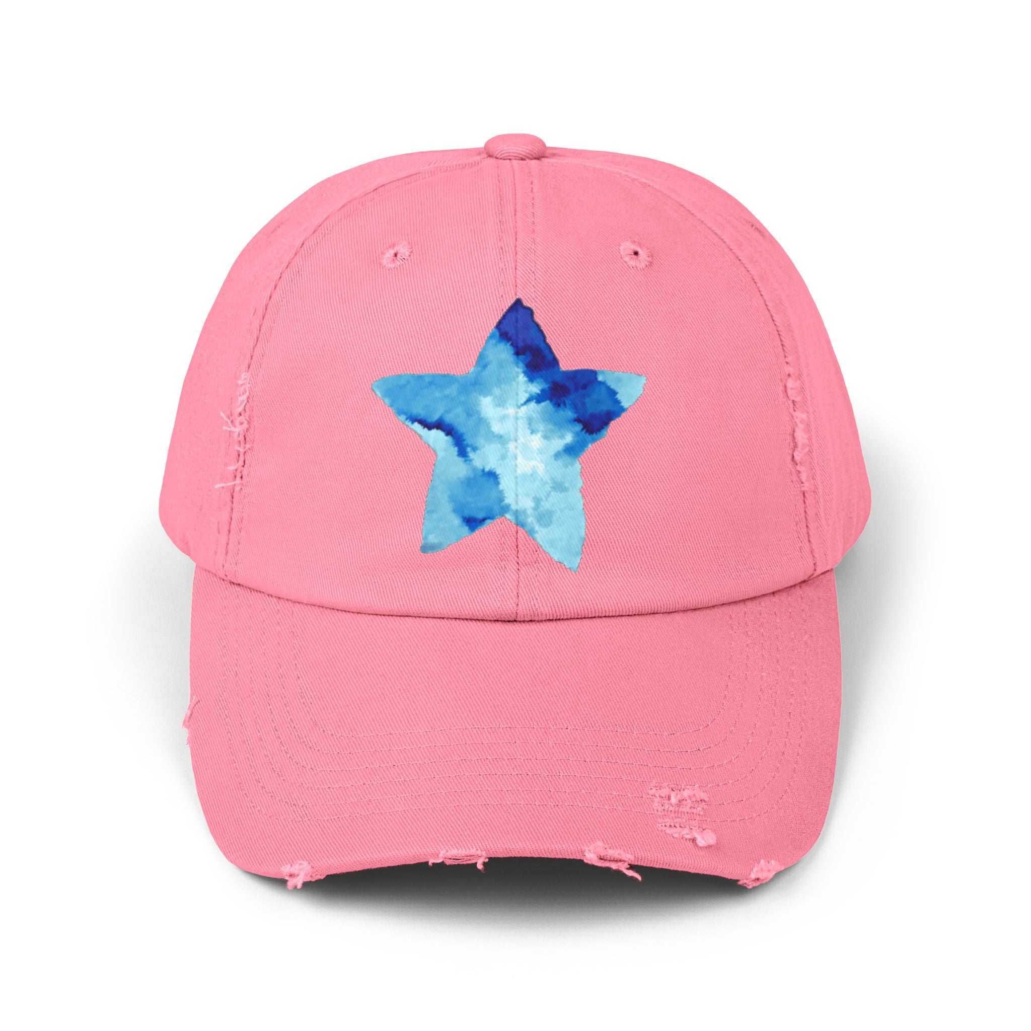 Blue Star Merch Unisex Distressed Cap, 100% Cotton Twill, Custom Design