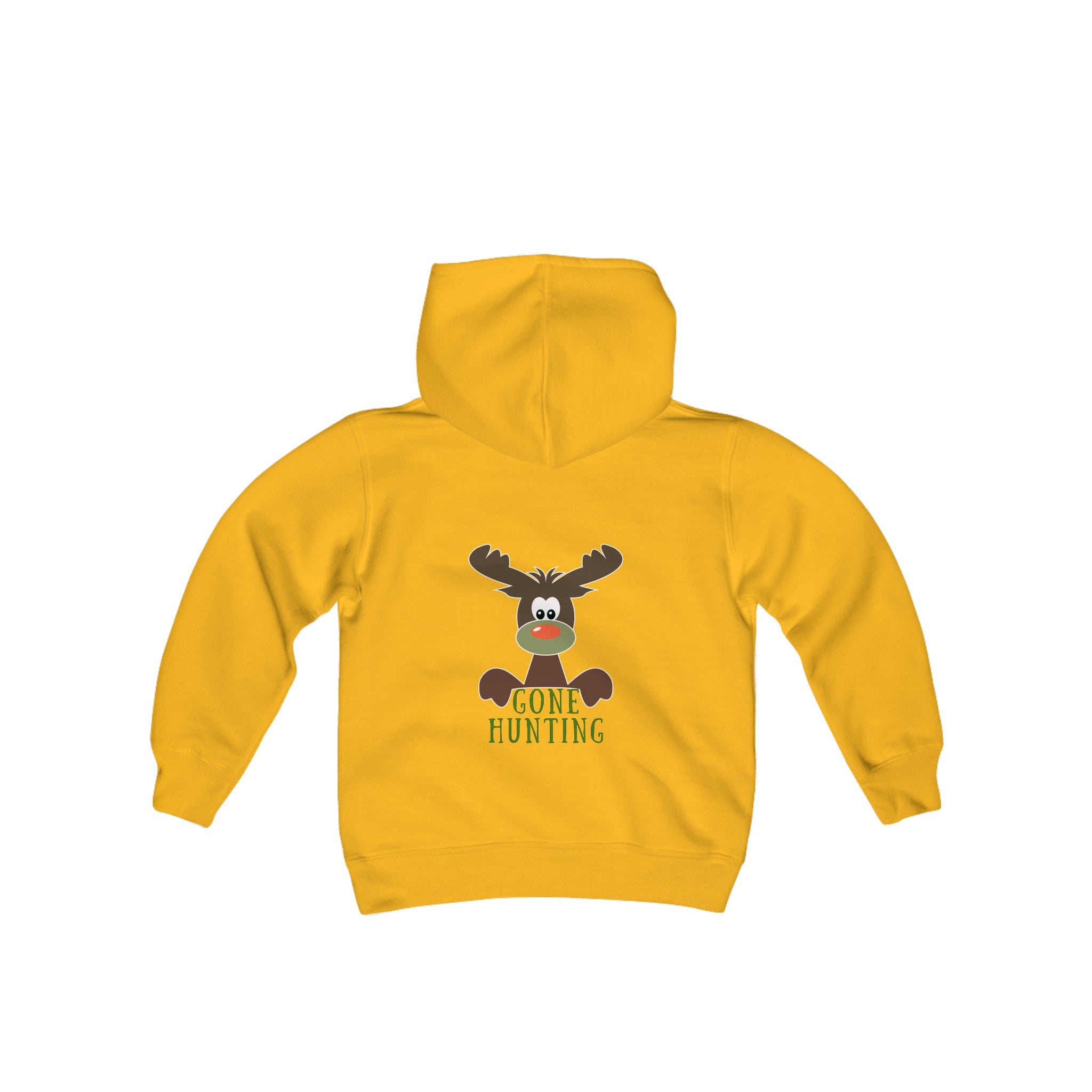 Boys Youth, "Gone Hunting" on front and back,  Heavy Blend Hooded Sweatshirt, Cotton blend