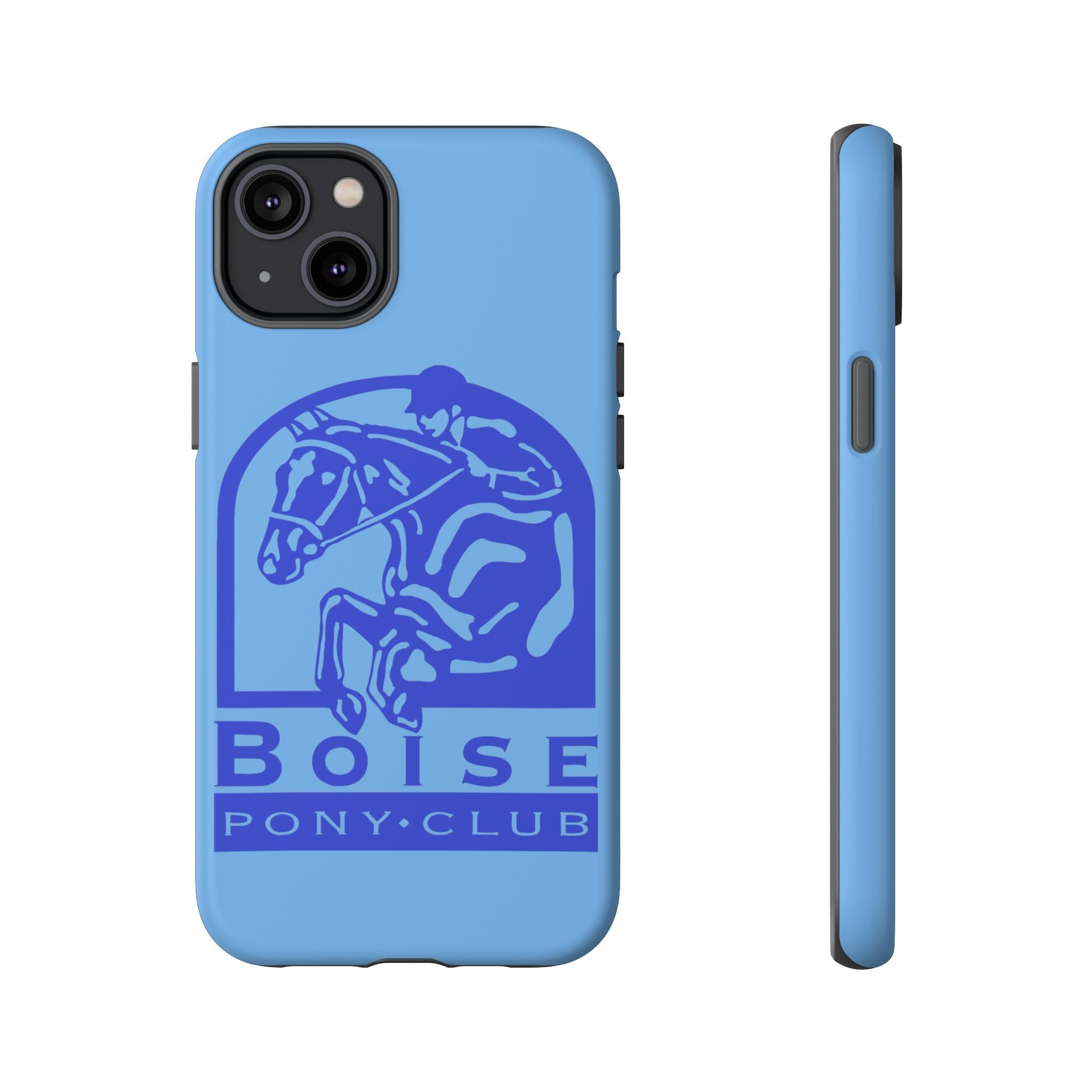 Durable iPhone case with Boise Pony Club logo iPhone 16, 15 and 14 models.