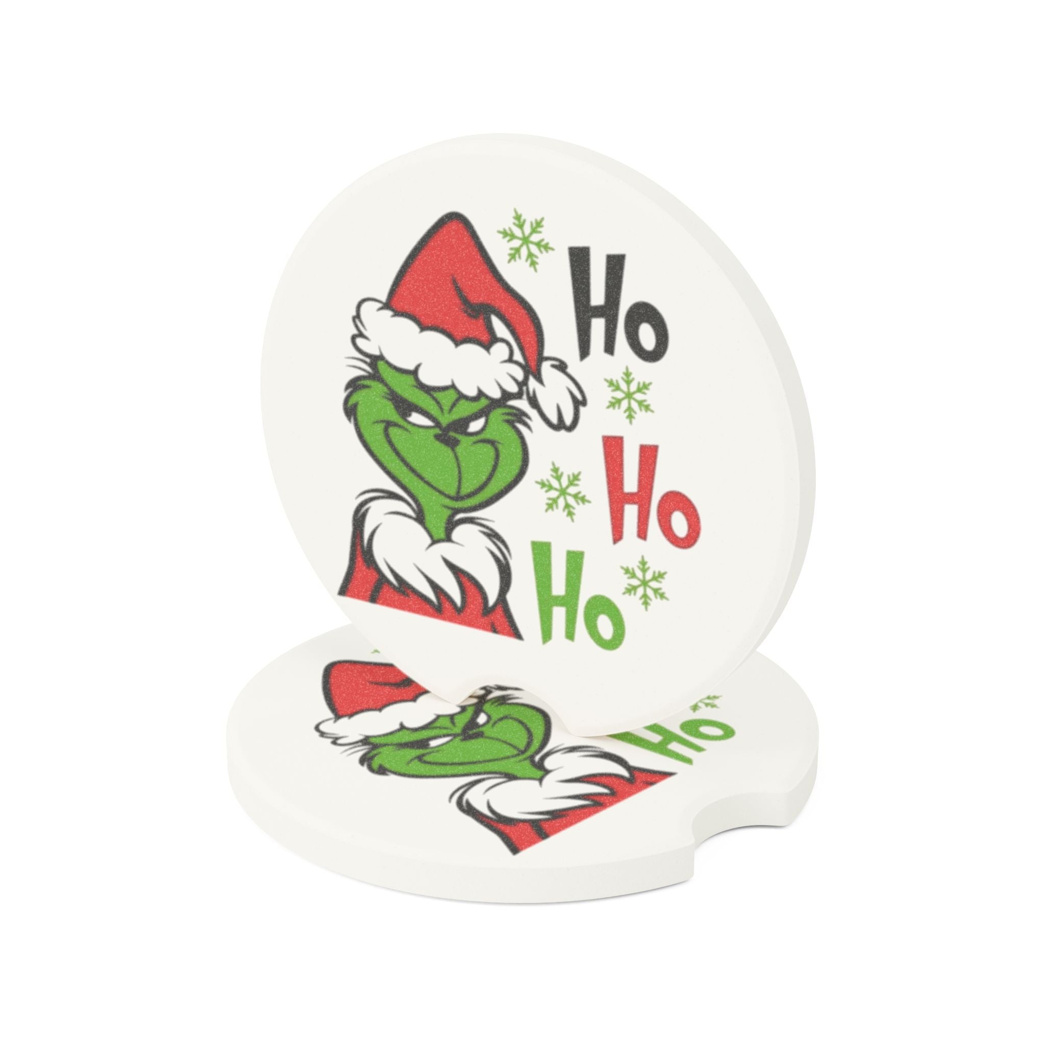 Grince Soapstone Car Coaster, Ho Ho Ho Car Coaster, Car Coaster in Matte