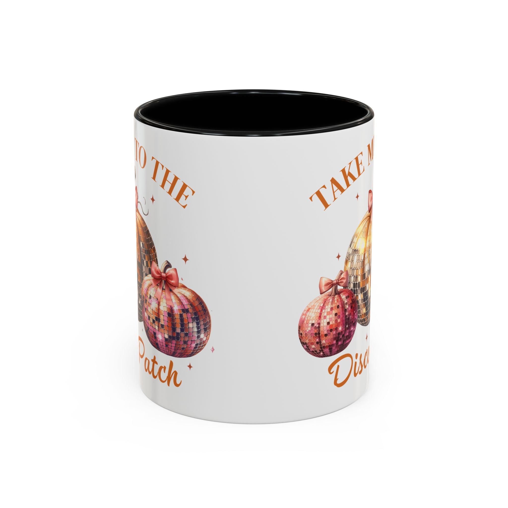 Pumpkin  Disco  Patch Accent Ceramic Coffee Mug (11, 15oz) in 2 colors