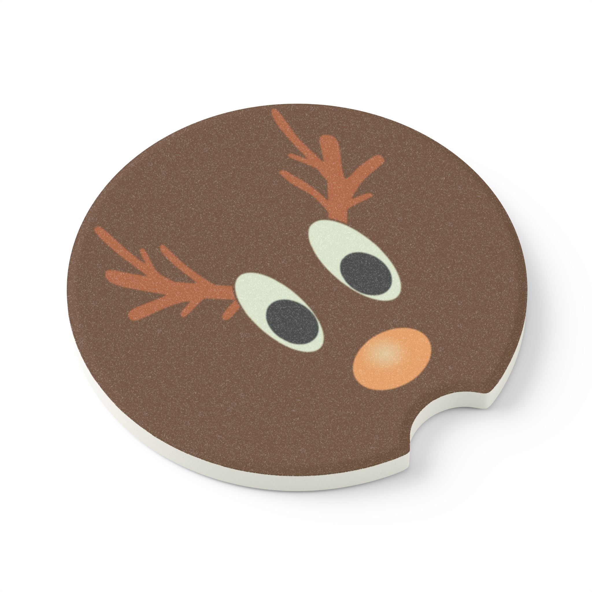 Reindeer Outline Soapstone Car Coaster in Matte