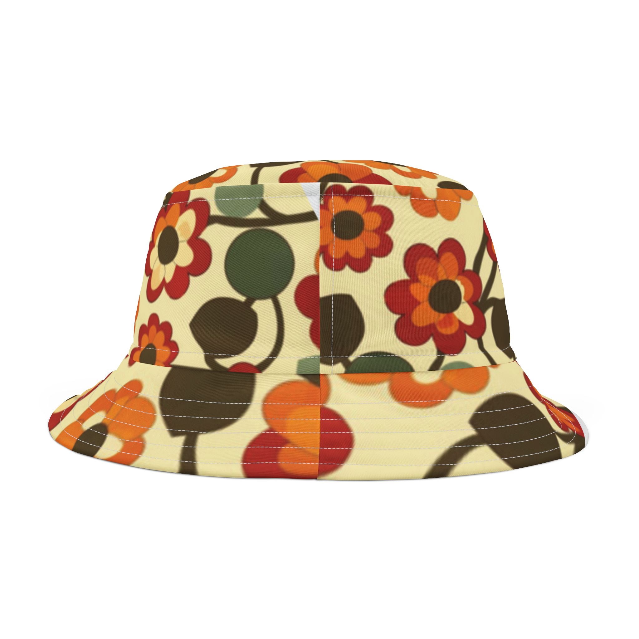 Retro Flower Bucket Hat Bucket Hat Floral Hat Retro floral Hat Festival Hat