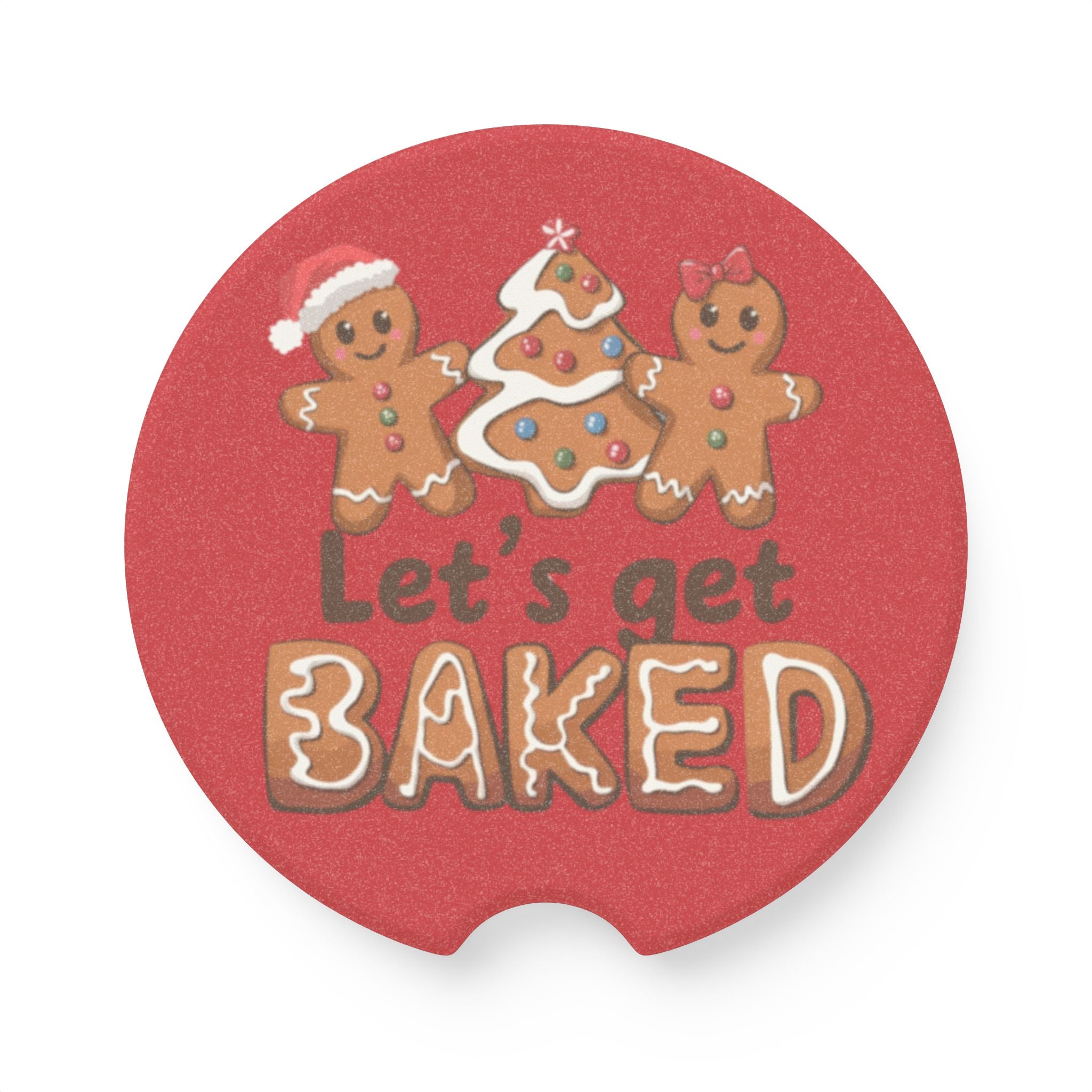 Soapstone Car Coaster,  Festive Car Coaster, Gingerbread  Car coaster, Car Coaster