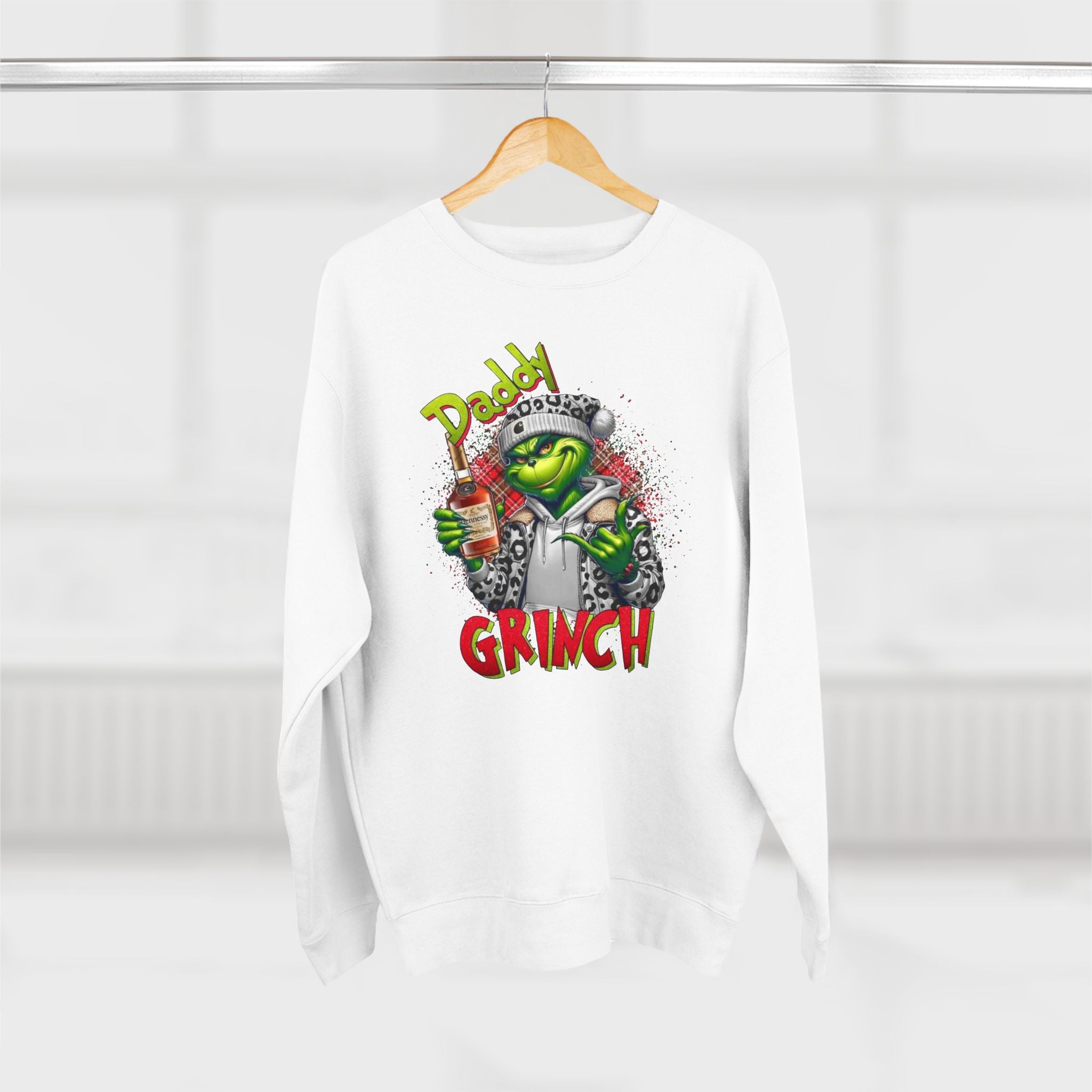 Mens Crewneck Sweatshirt, Cotton Blend Sweatshirt, Festive Sweatshirt, Daddy Grinch Sweatshirt, Daddy Grinch, Guys Sweatshirt