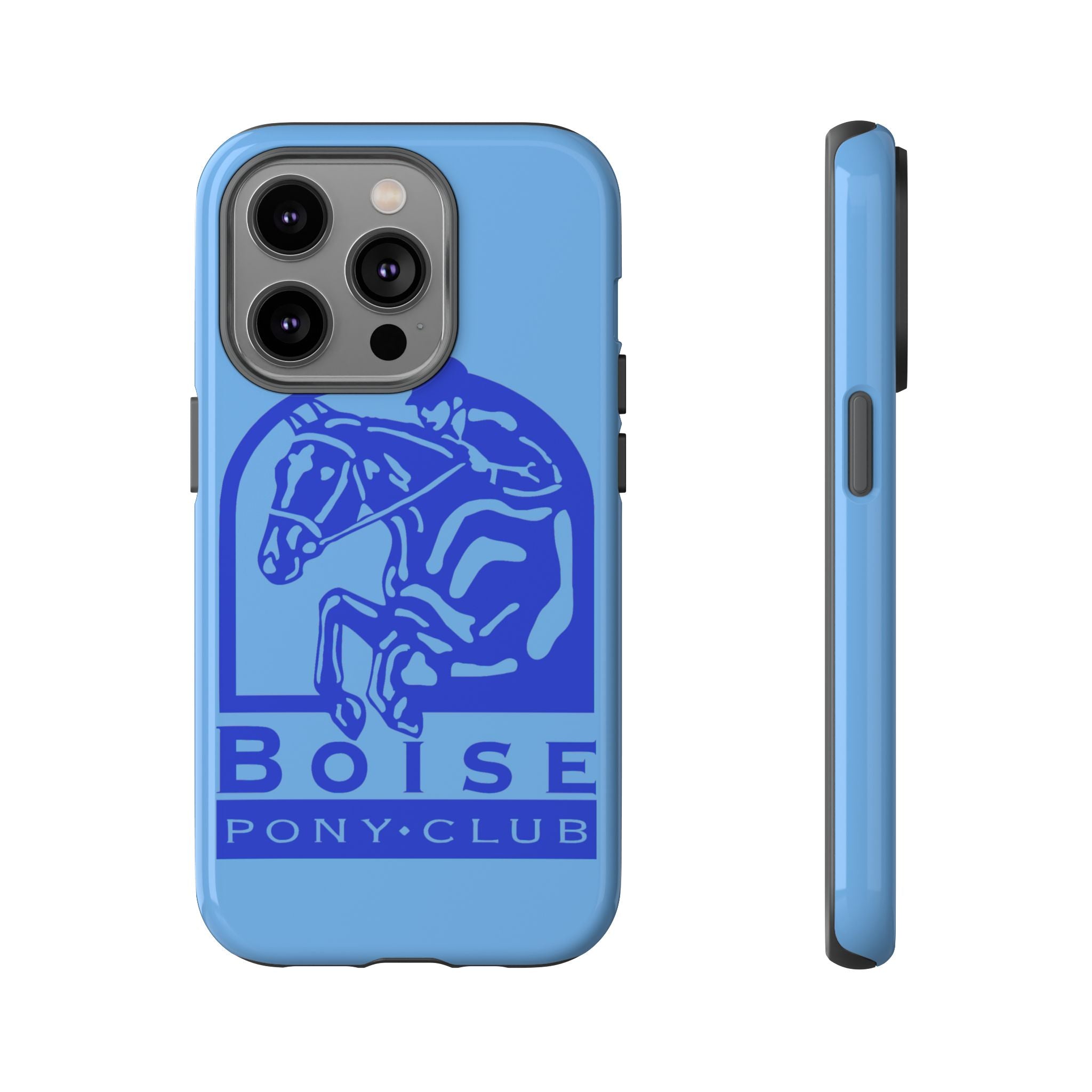 Durable iPhone case with Boise Pony Club logo iPhone 16, 15 and 14 models.