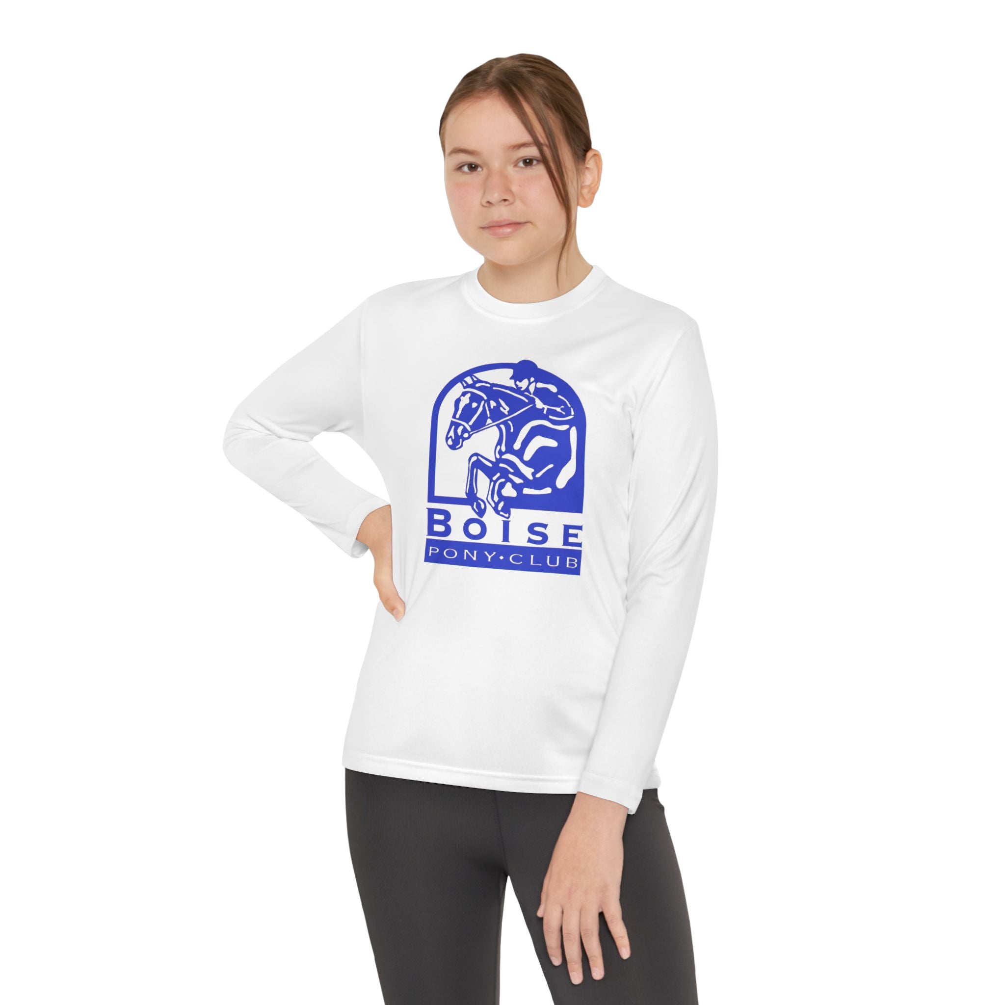 Youth Long Sleeve Competitor Tee with Boise pony club logo