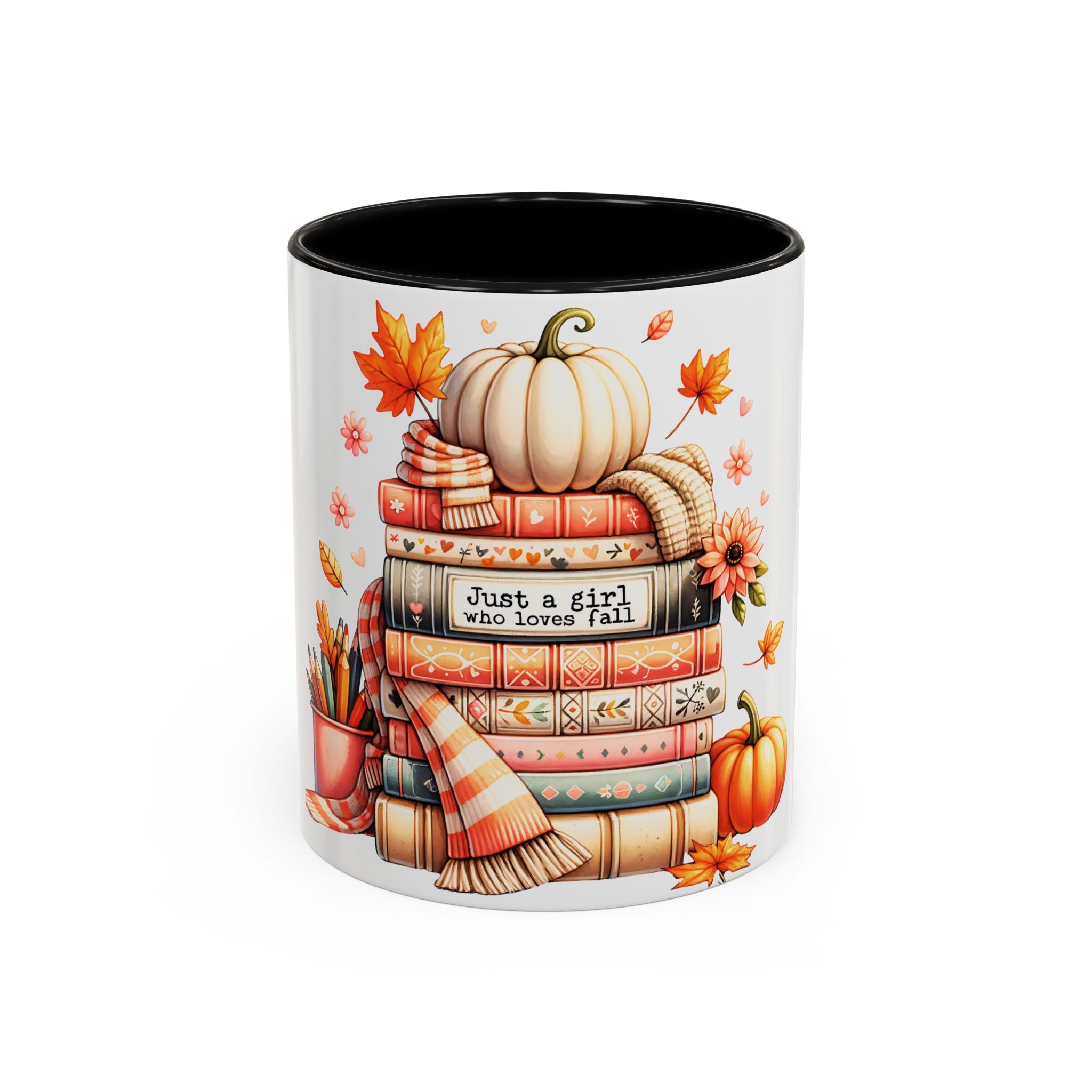 Just a Girl Who Lives Autumn  Accent Coffee Mug (11, 15oz)